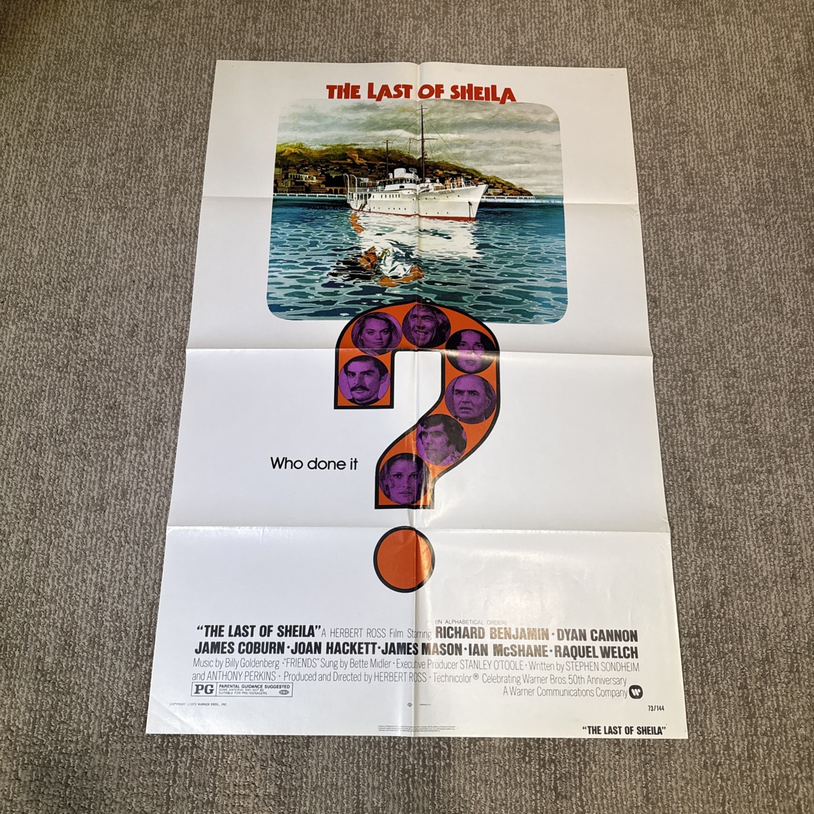 The Last Of Sheila Original 1973 27" X 41" J. Coburn D. Cannon Vintage 1 Sheet