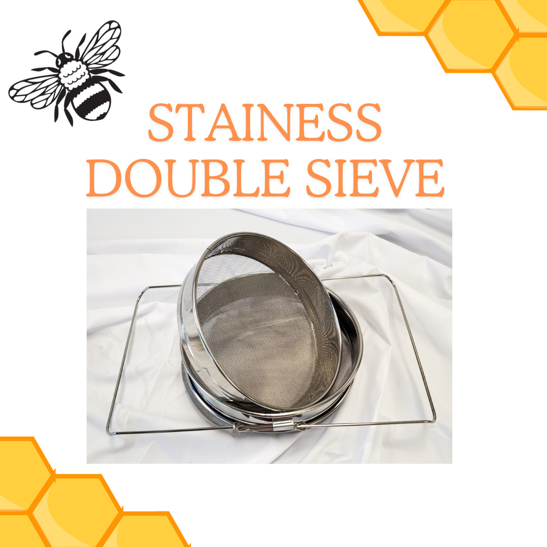Stainless Steel Strainer Double Sieve Mesh Filter Honey Bee Equipment