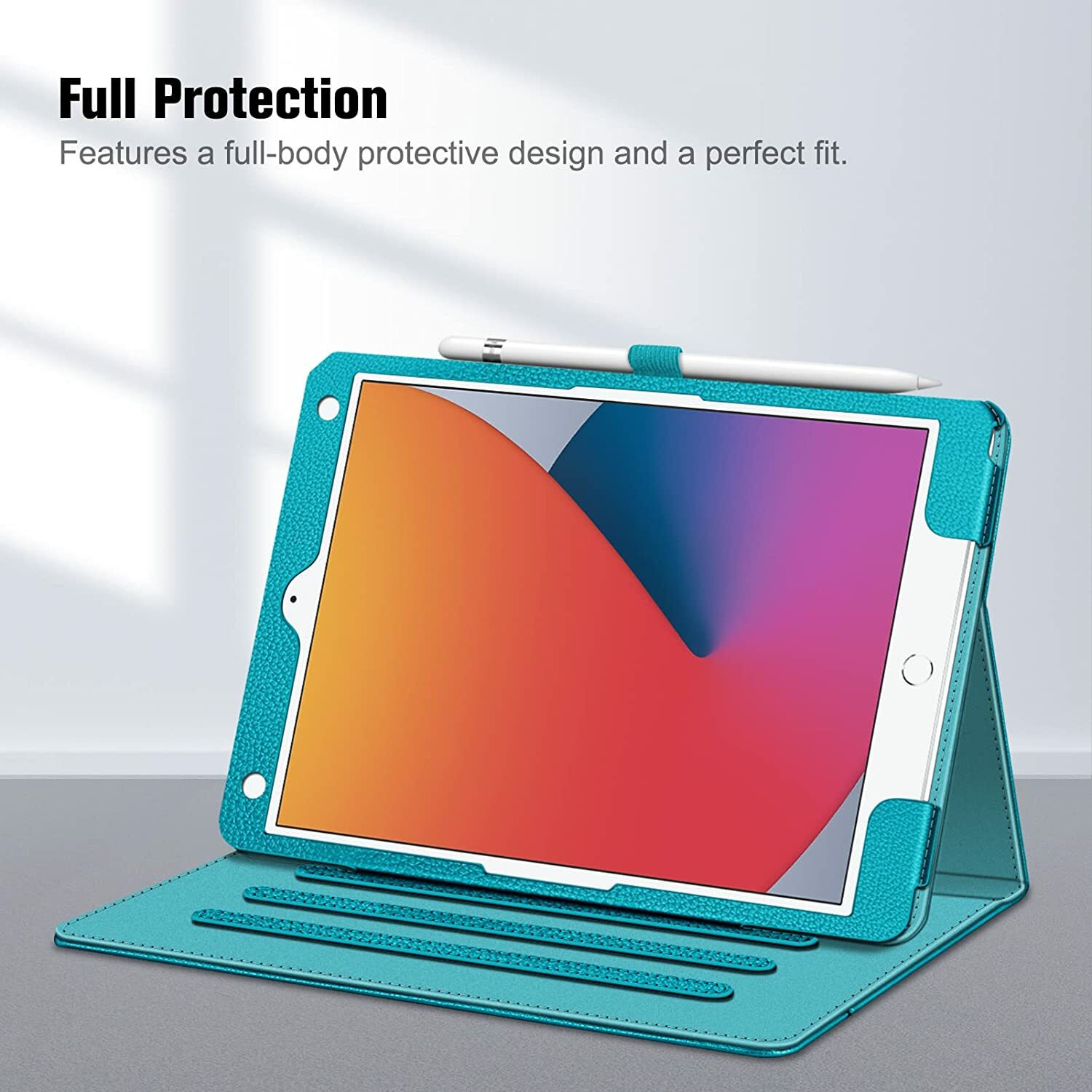 Case for iPad 9th/8th/7th Gen (2021/2020/2019) Multi-Angle Viewing Stand Cover