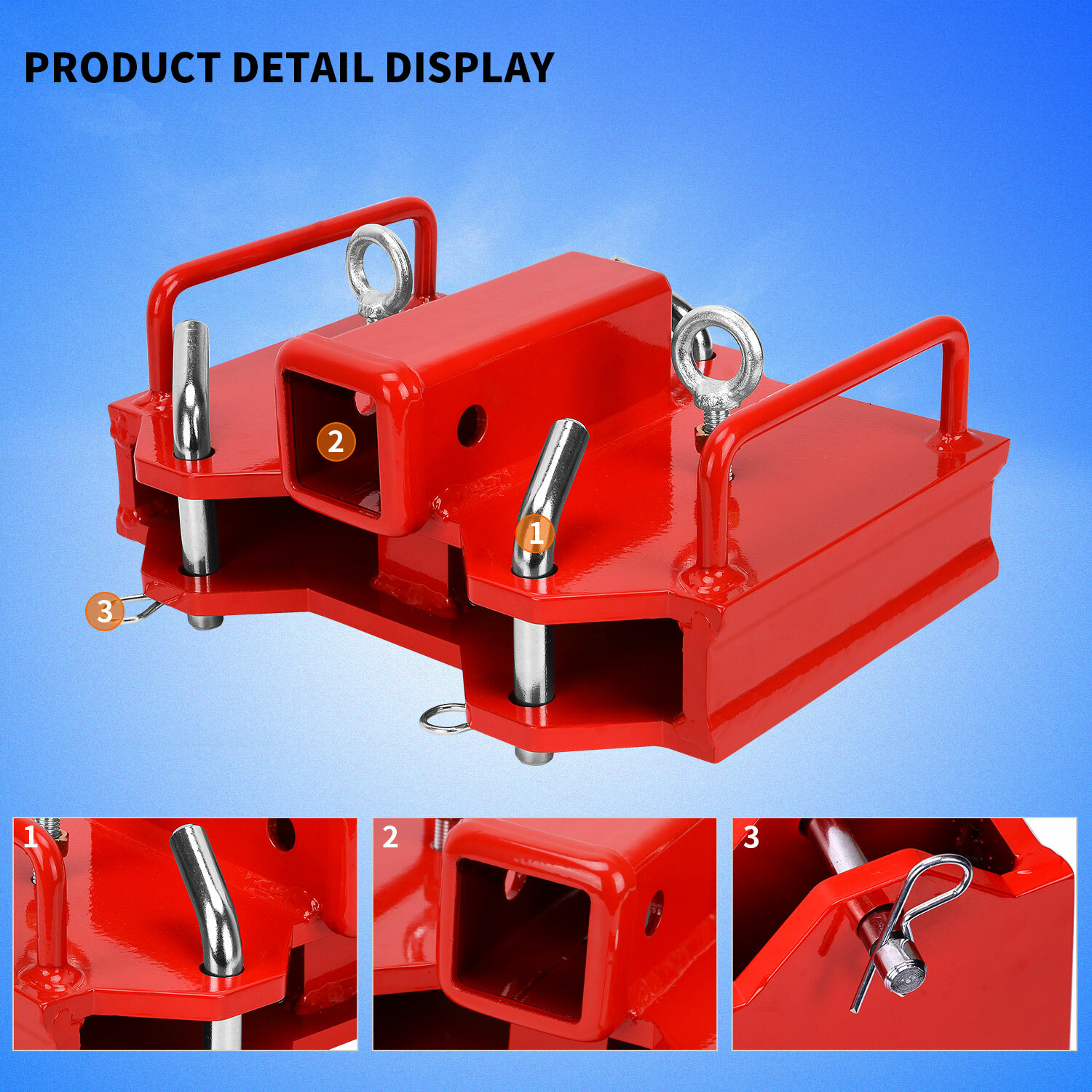 2" Trailer Hitch Receiver Dual Pallet Fork Forklift Towing Adapter Attachment