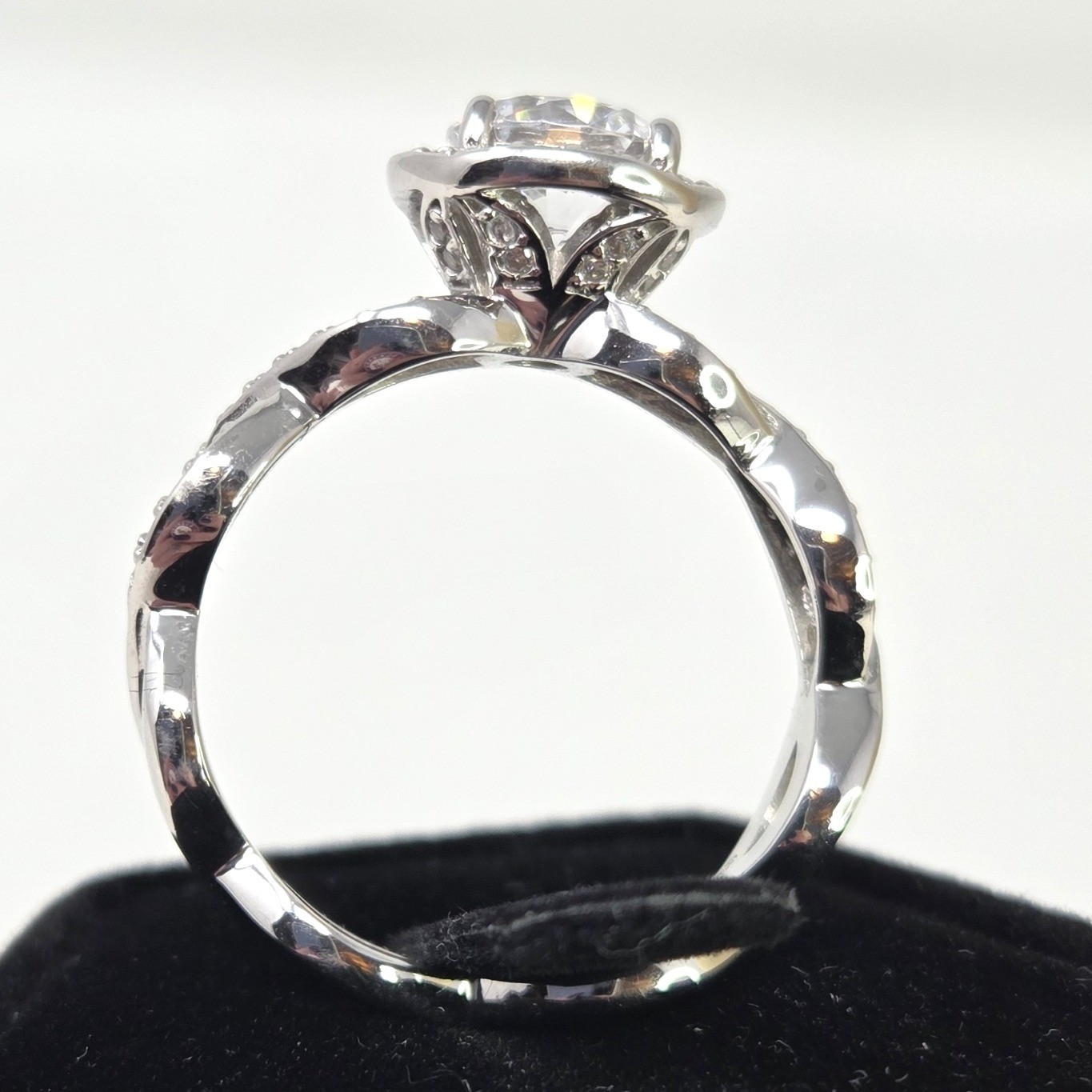 Sparkling Infinity Twist Engagement Ring Sz 8 925 Sterling Silver CZ