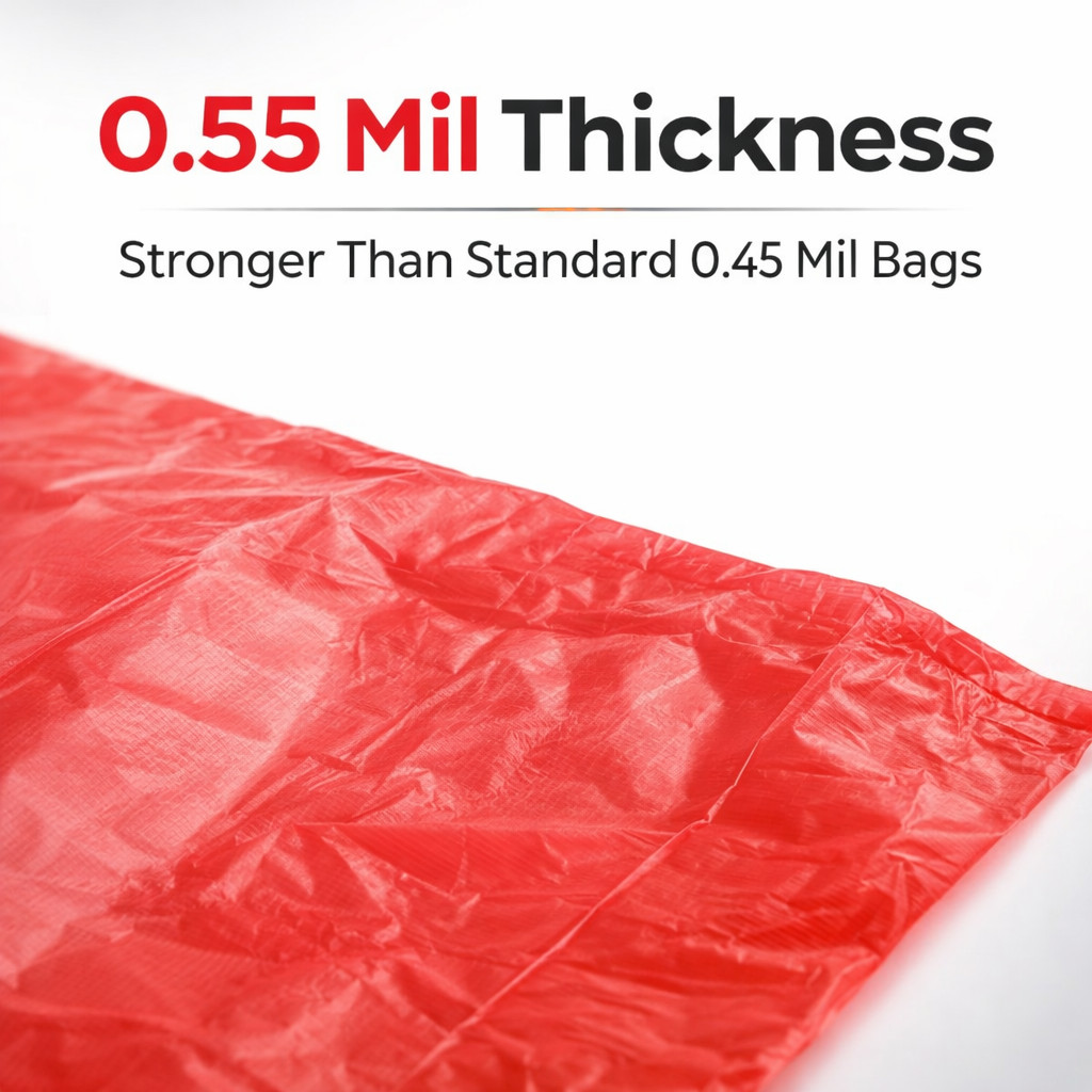 Red T-Shirt Plastic Bags 8x4x15 0.55 Mil Grocery Retail Carryout