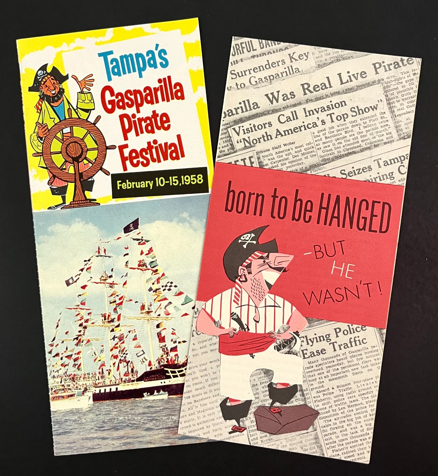 1958 Tampa Florida Gasparilla Pirate Festival Guides Vintage Travel Brochure Lot
