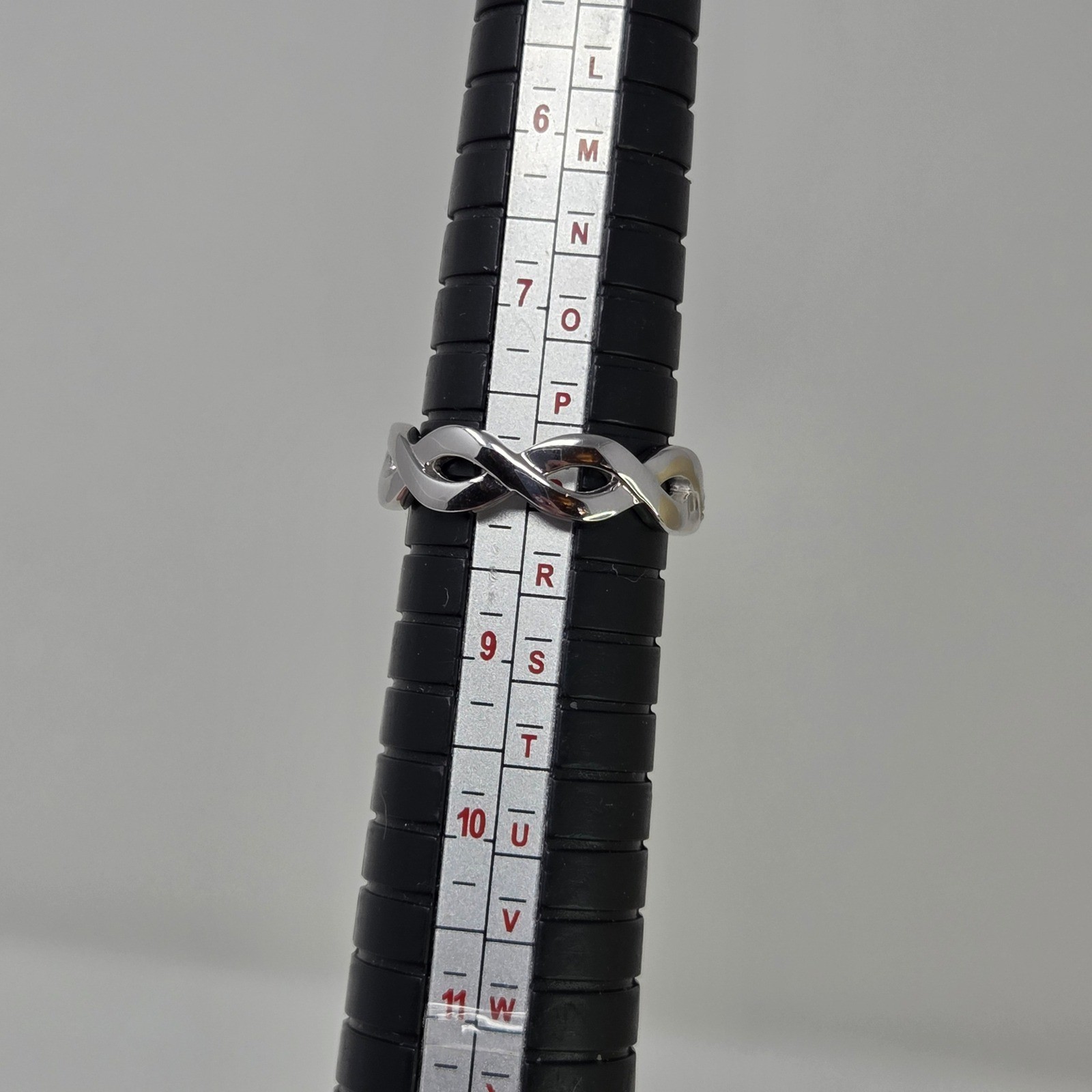 Sparkling Infinity Twist Engagement Ring Sz 8 925 Sterling Silver CZ