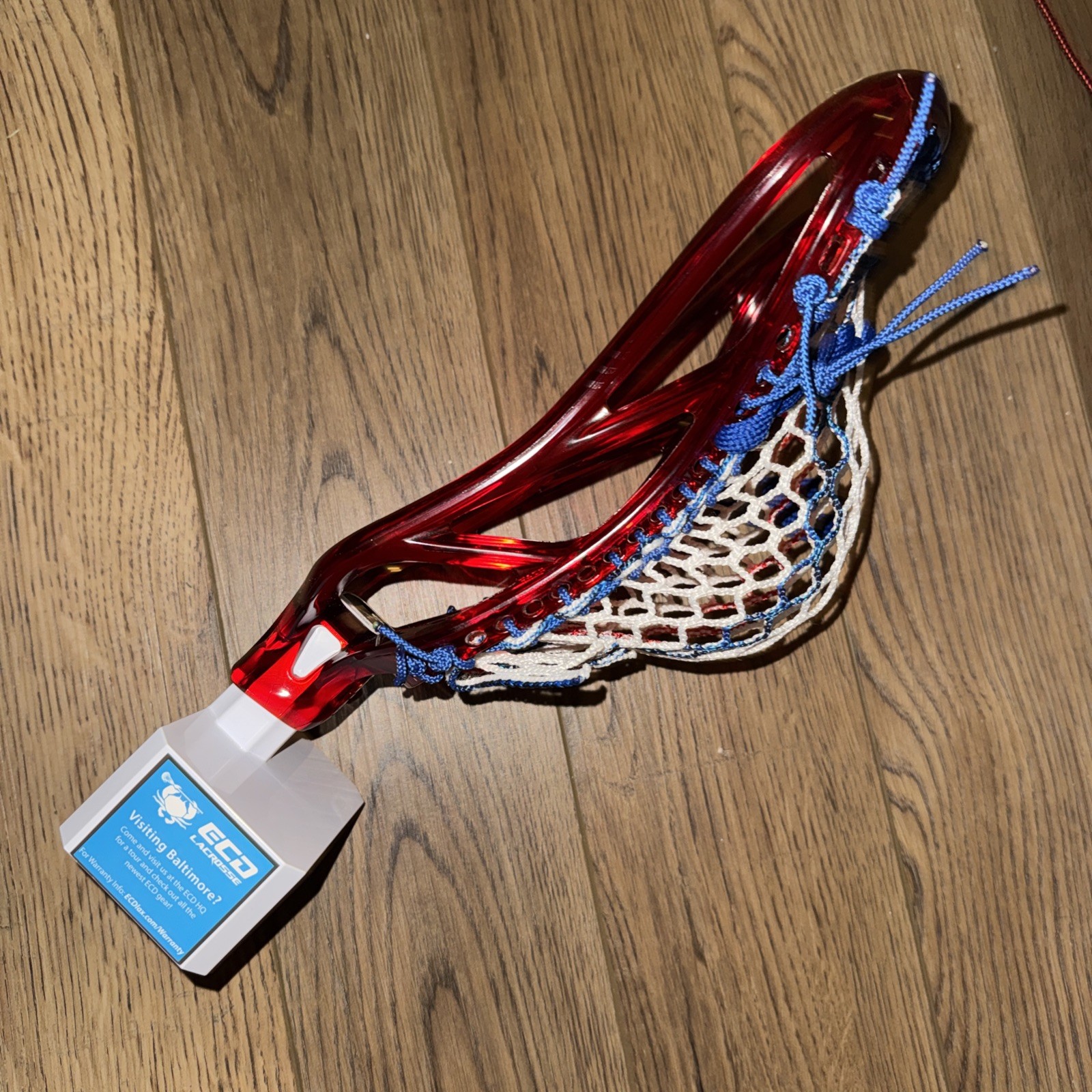 New ECD ION lacrosse stick head Ruby Red Mid Low Pocket hero 2 mesh.
