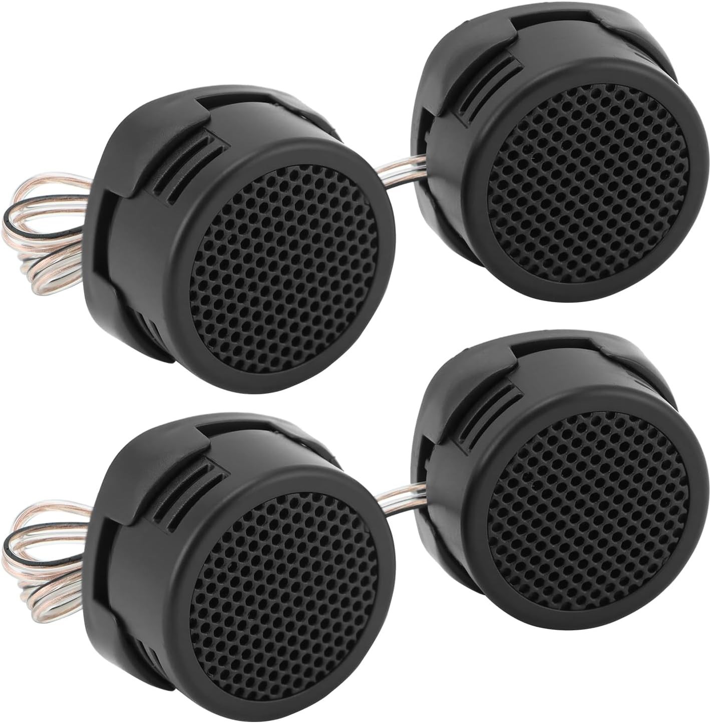 2 Pair 1 inch Car Tweeters 1000W Black Super High Frequency Micro Dome Piezo