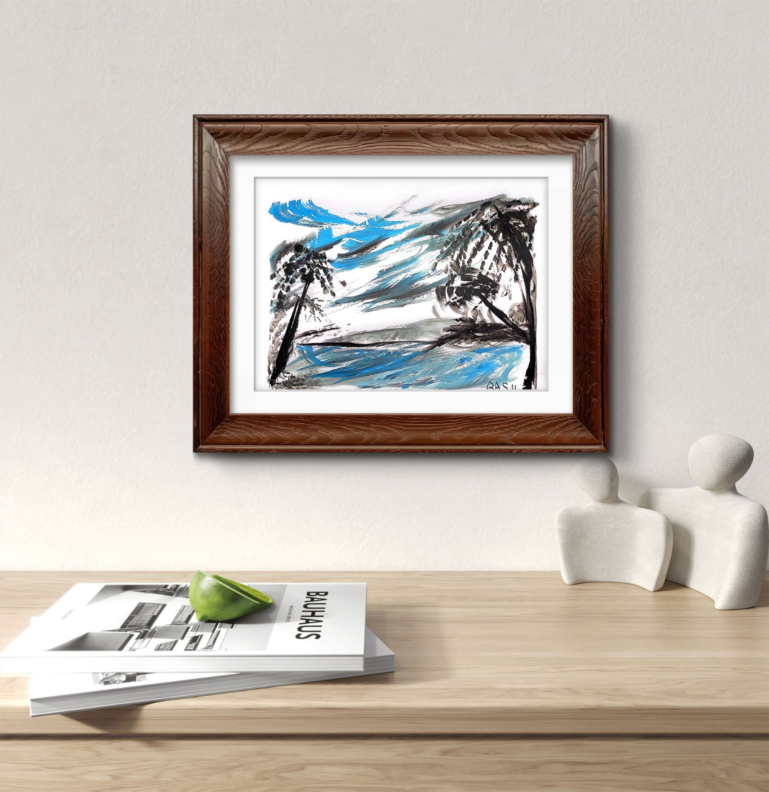 Tropical Paradise 2 Contemporary Expressionist Original Painting 11x14 Shibumi