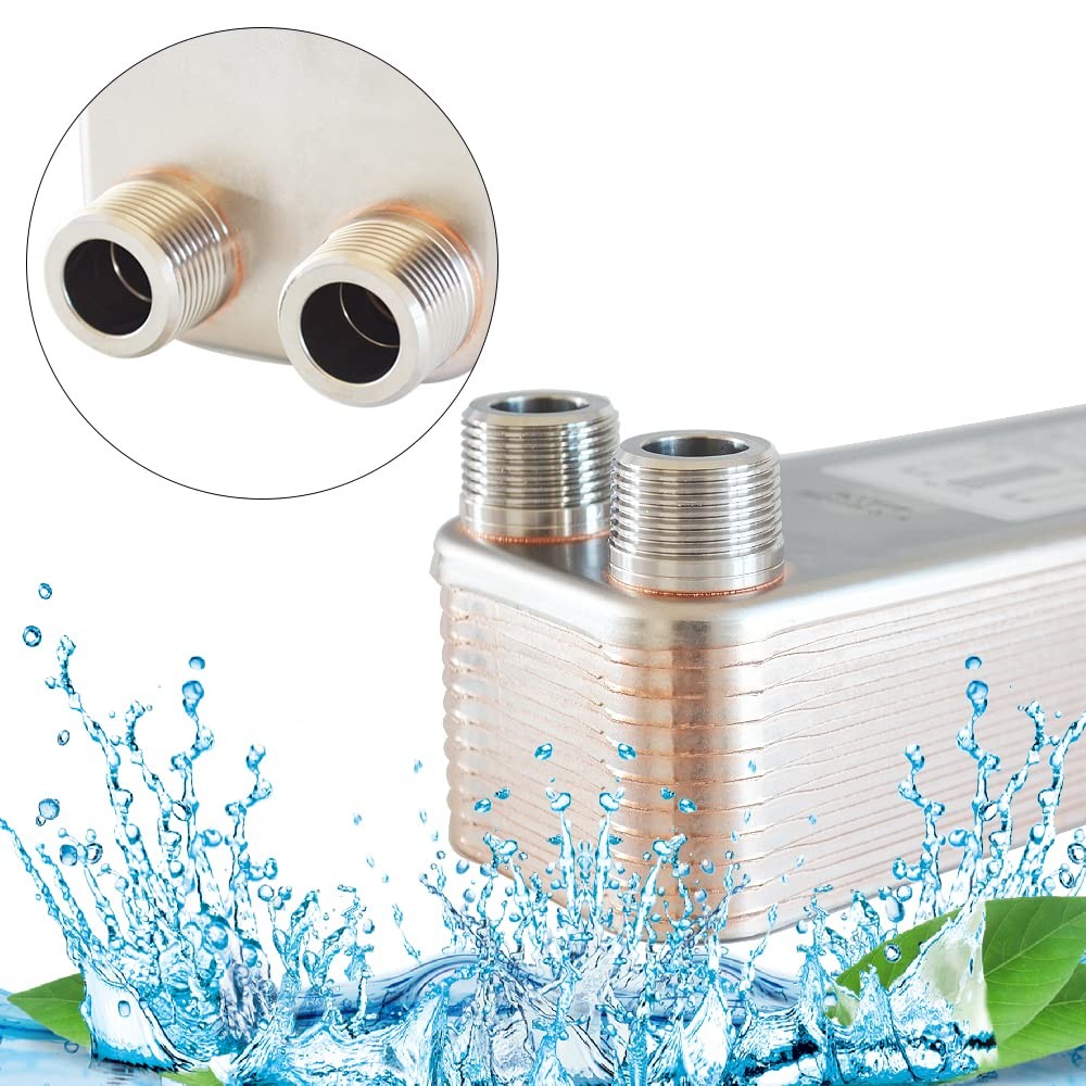 Brazed Plate Heat Exchanger 3x8 20 Plates Water To Water Heat Exchanger, Copper/