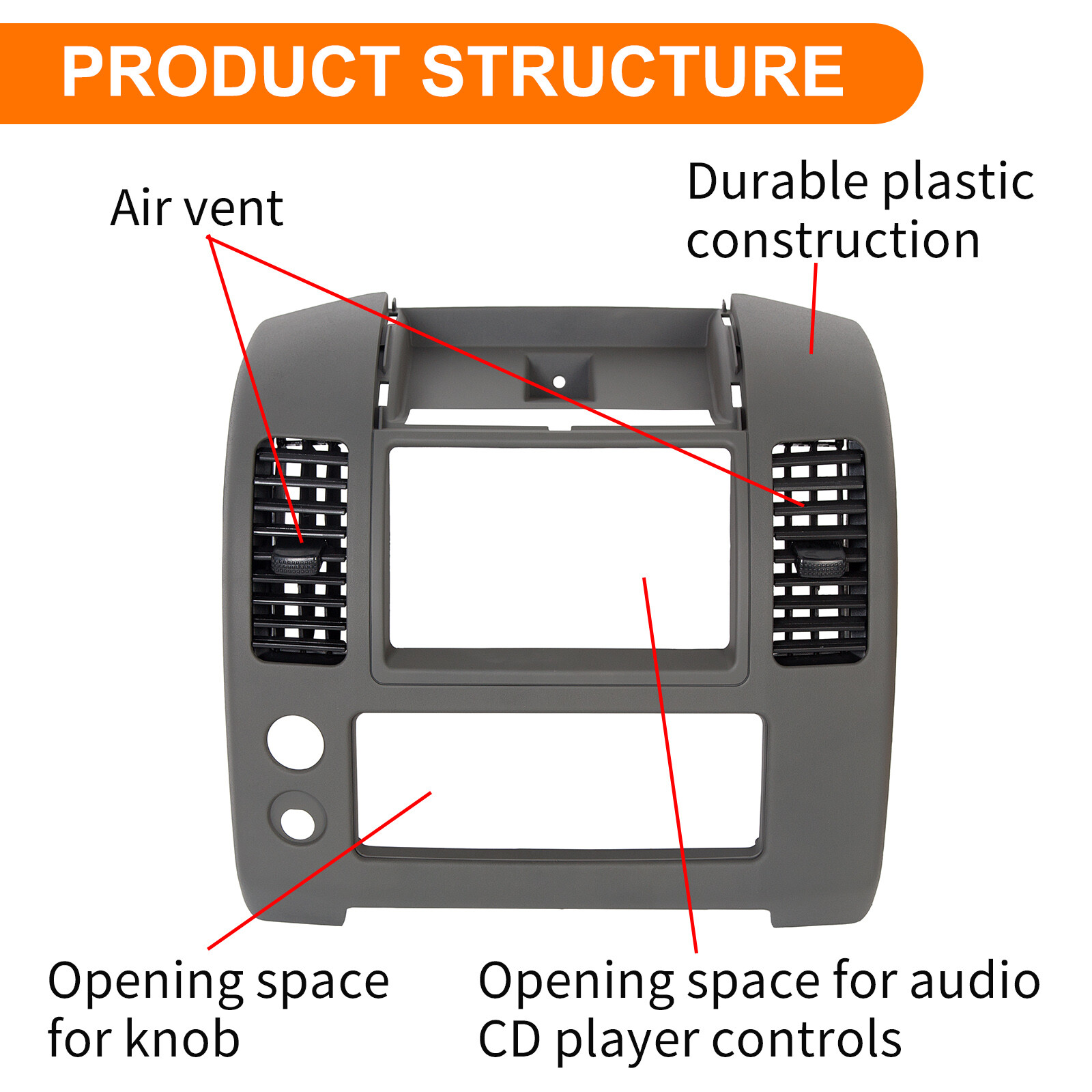 Center Dash Console Instrument Panel Cluster Lid Bezel For 05-20 Nissan Frontier