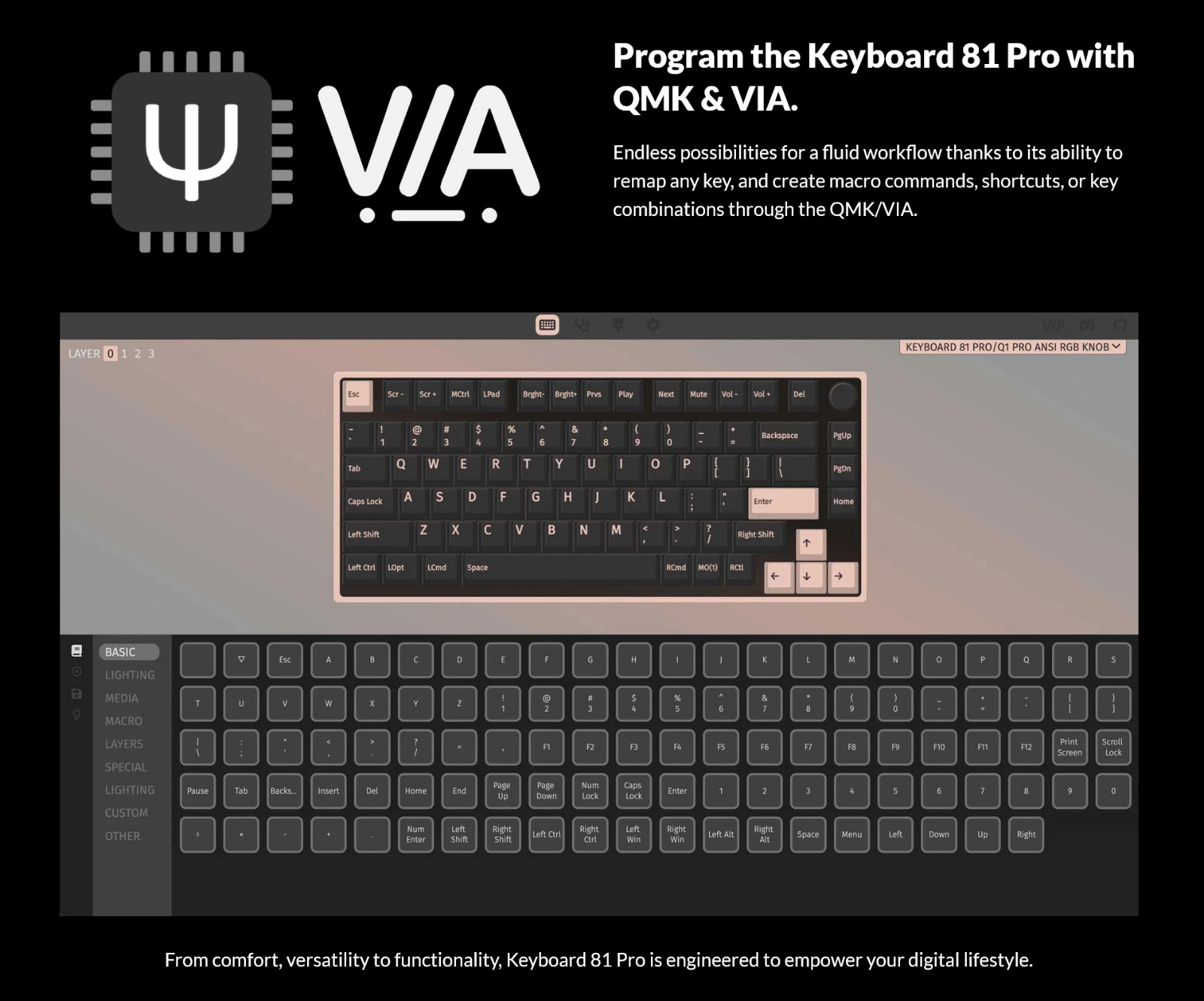 One Plus Keyboard 81 Pro Winter Bonfire Mechanical Tactile Dark Grey USB Type-C