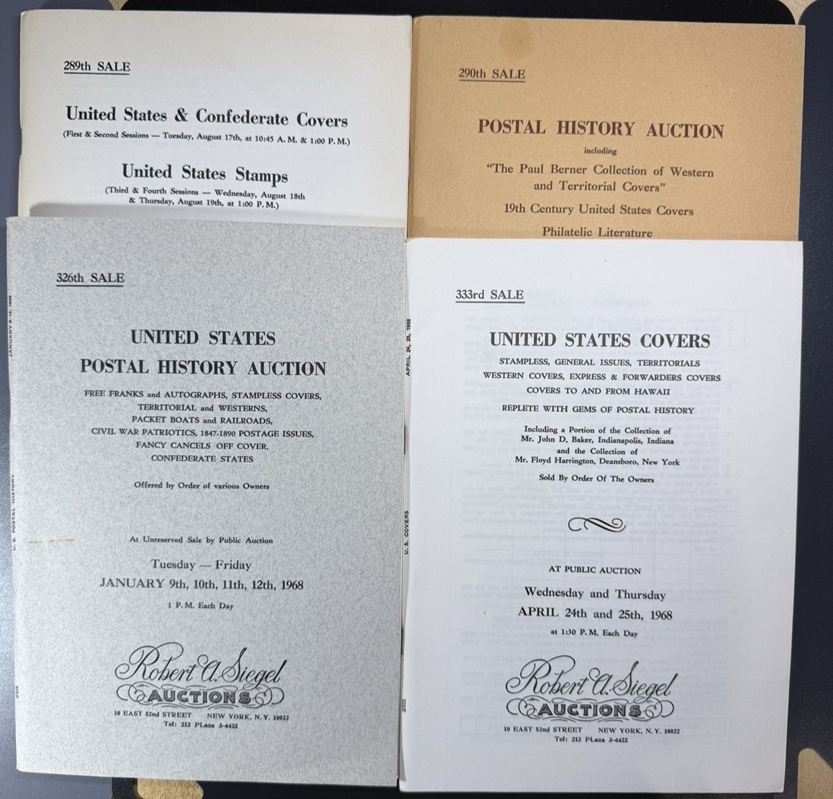 Lot of 24 R Siegel auctions - Postal History, covers, Westerns, Confederate etc