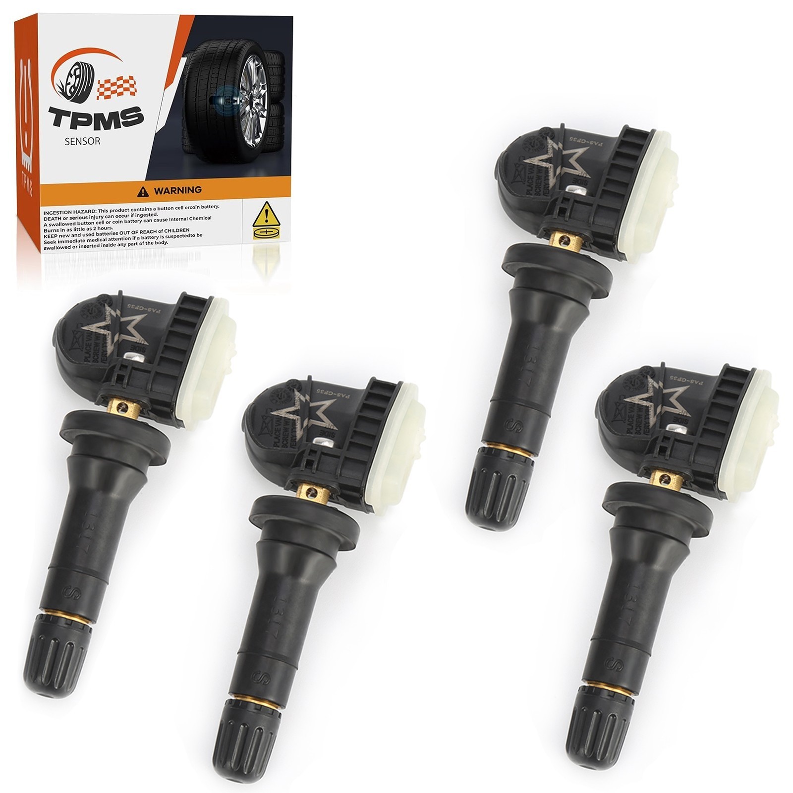 4Pcs TPMS Sensor 315Mhz Tire Pressure Monitoring Sensor Replacement For Chevy