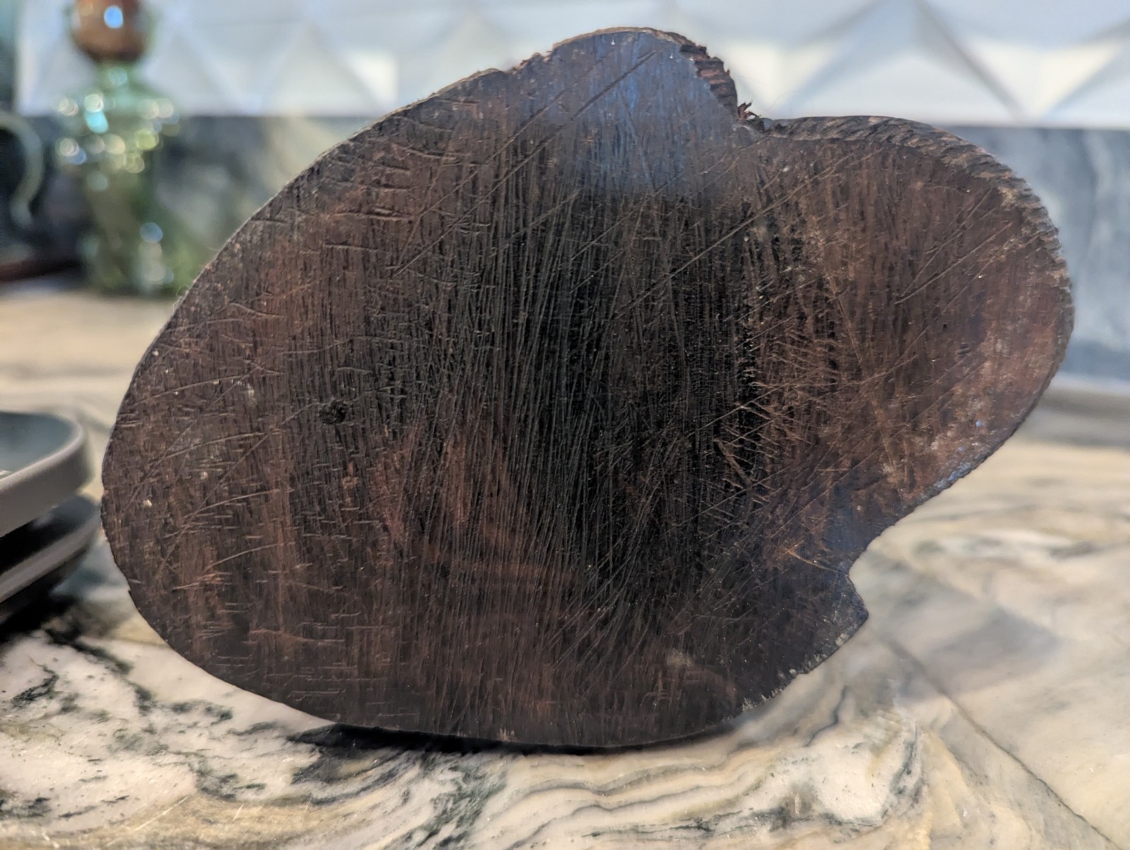 African Tribal Woman Bust Hand Carved Wood Sculpture Ethnographic Head Statue...