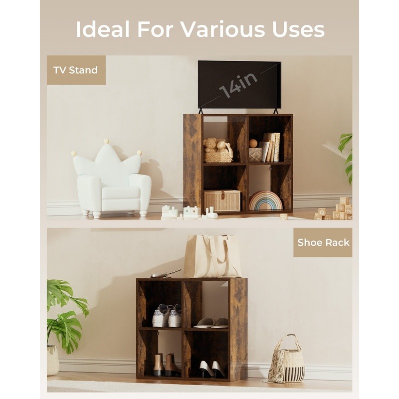 Wood Cube Storage Organizer W/ Removable Panels Home Office Living Room New