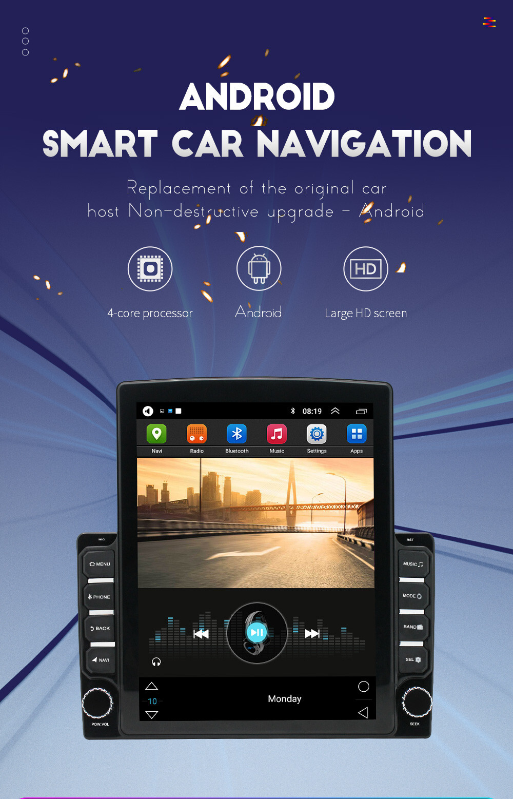 Fit For 2007-2015 Fiat 500 Android 14 For Carplay Car Stereo Radio GPS Navi BT