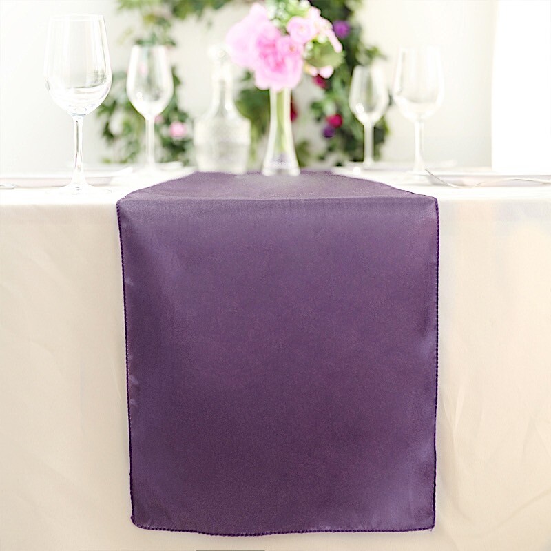 6 pcs 12" x 108" Satin Table Top Runners Wedding Party Linens Free Shipping