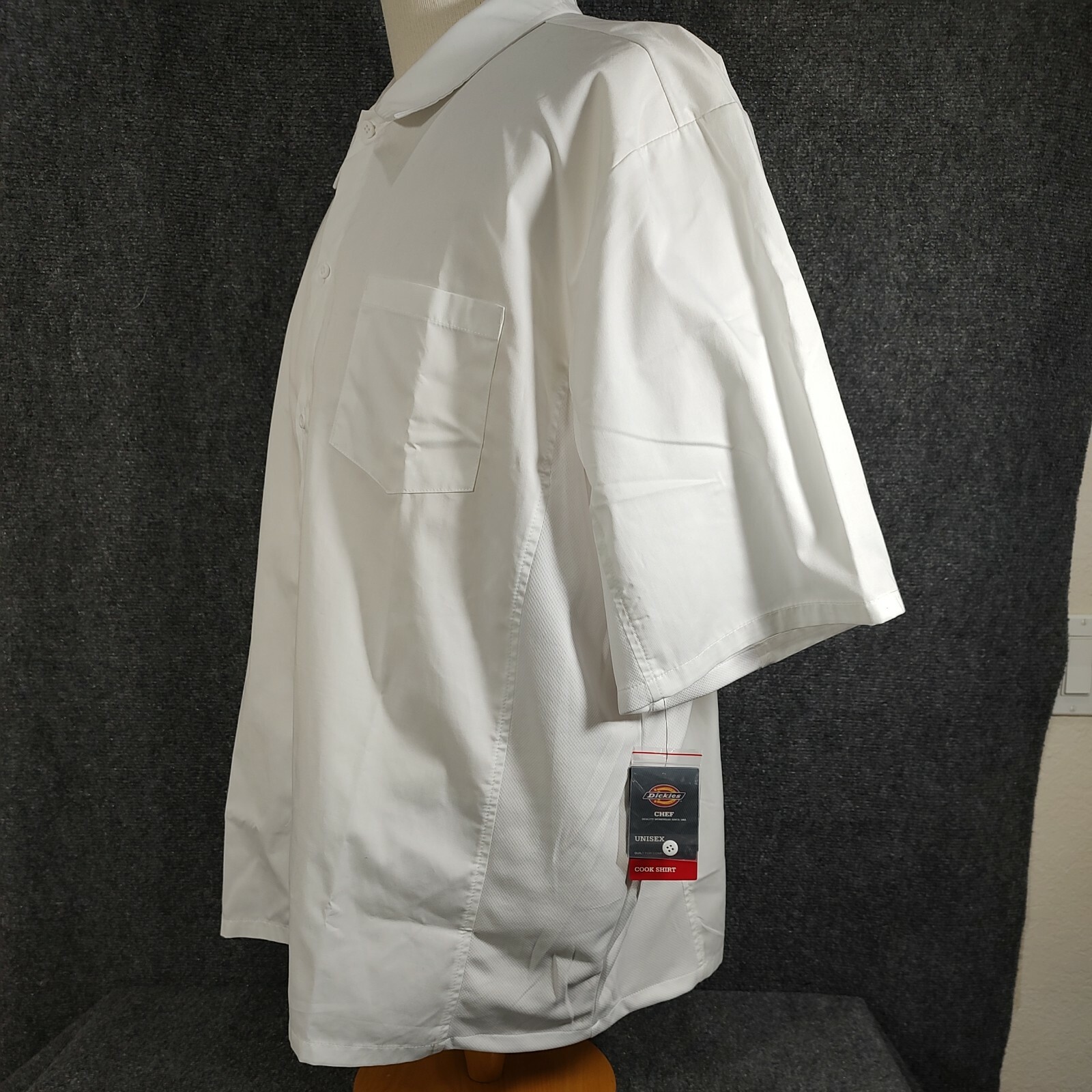 Dickies Cook Shirt Men's 4XL White Short Sleeve Chef Shirt