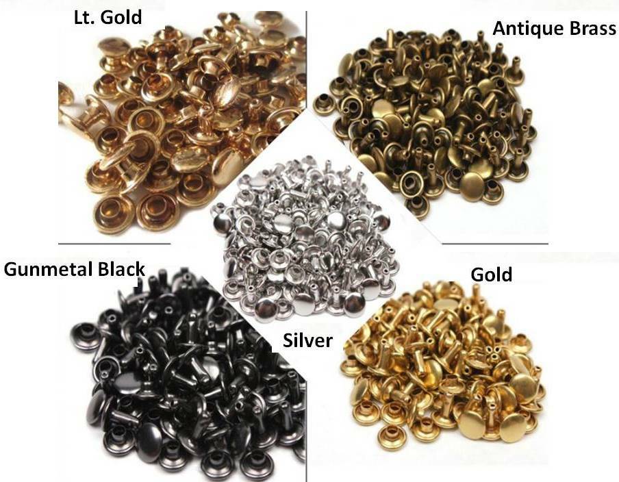15/50 Sets Rivets Double Cap Leather Craft Rapid Rivet Crafts
