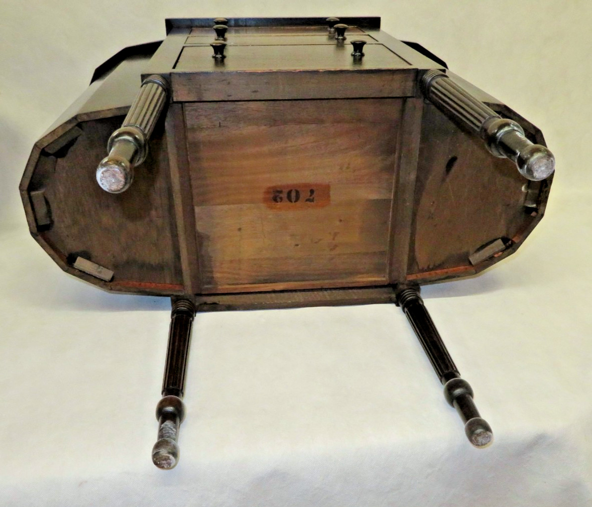 Antique 29" Imperial Solid Mahogany Martha Washington 3-Drawer Sewing Cabinet