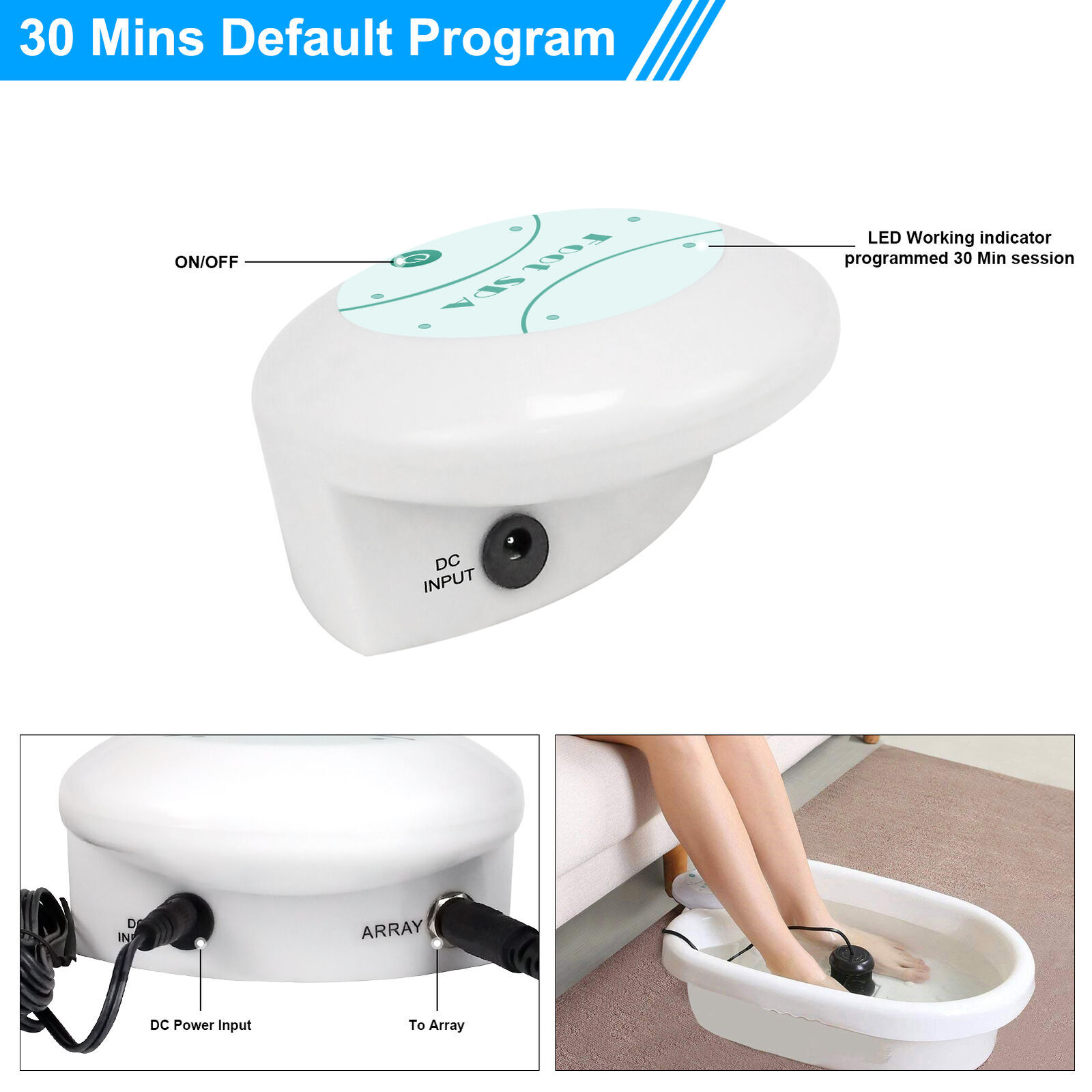 Ionic Foot SPA Baths Detox Cell Cleanse Machine for Home Club Portable Use Carry