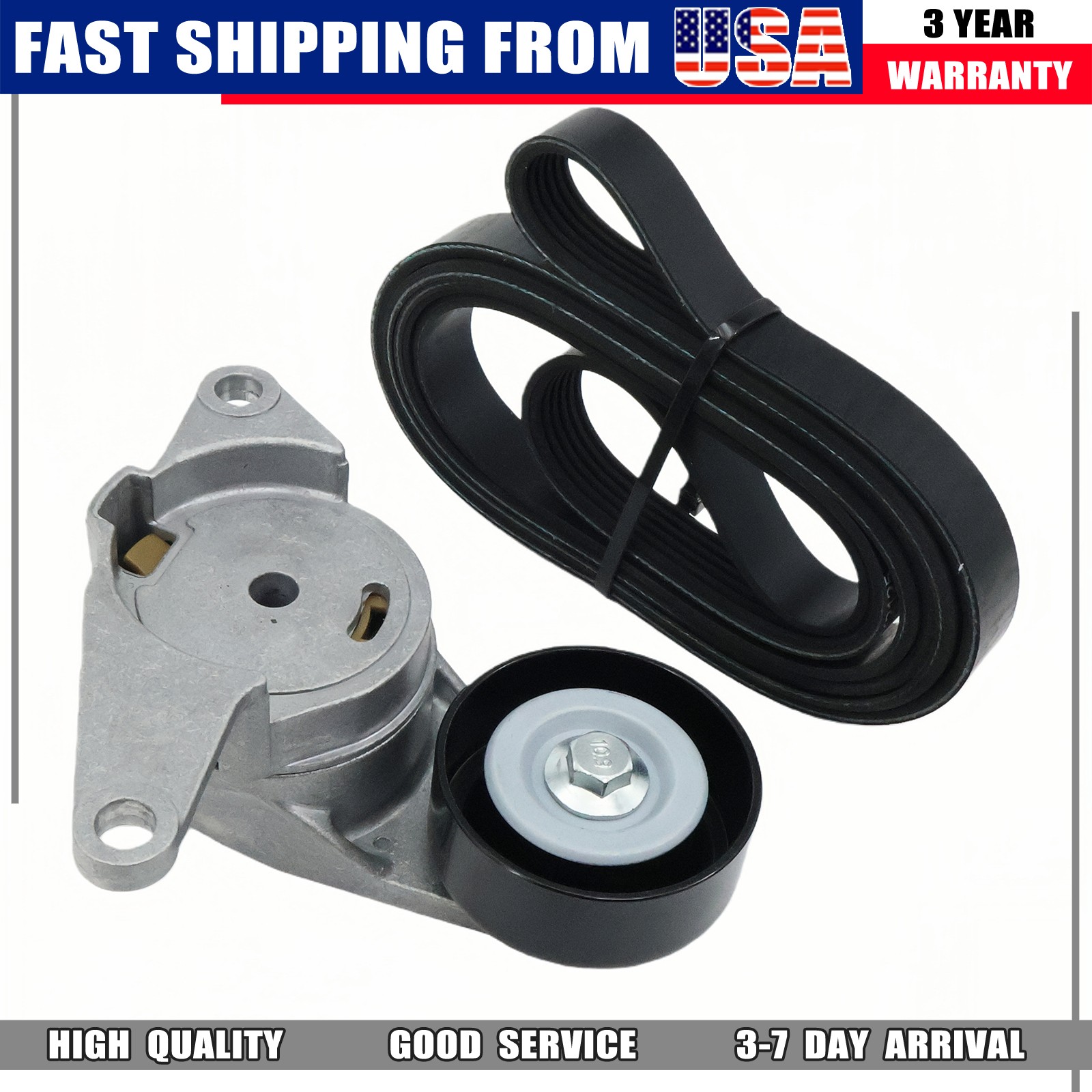 Fit Chevy Camaro Caprice Saab 9-3 2.8L 3.6L Serpentine Drive Belt Tensioner Kit