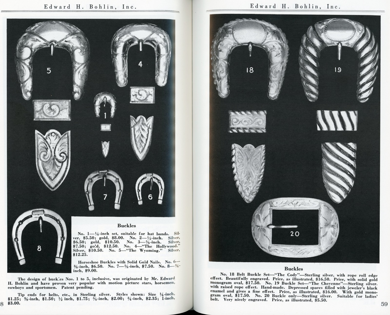 1927 COWBOY Catalog Edward H. Bohlin HOLLYWOOD California NEW Reprint