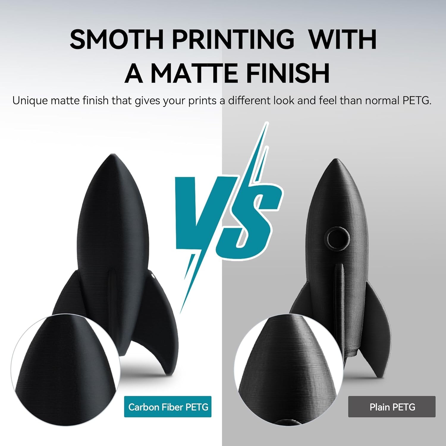 SUNLU Carbon Fiber PETG 3D Printer Filament 1.75mm PETG-CF 1KG,10% short fiber