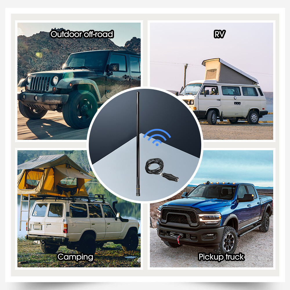 Retevis MR300 GMRS Crash-proof Fiberglass Car Antenna For Mobile Car Radios