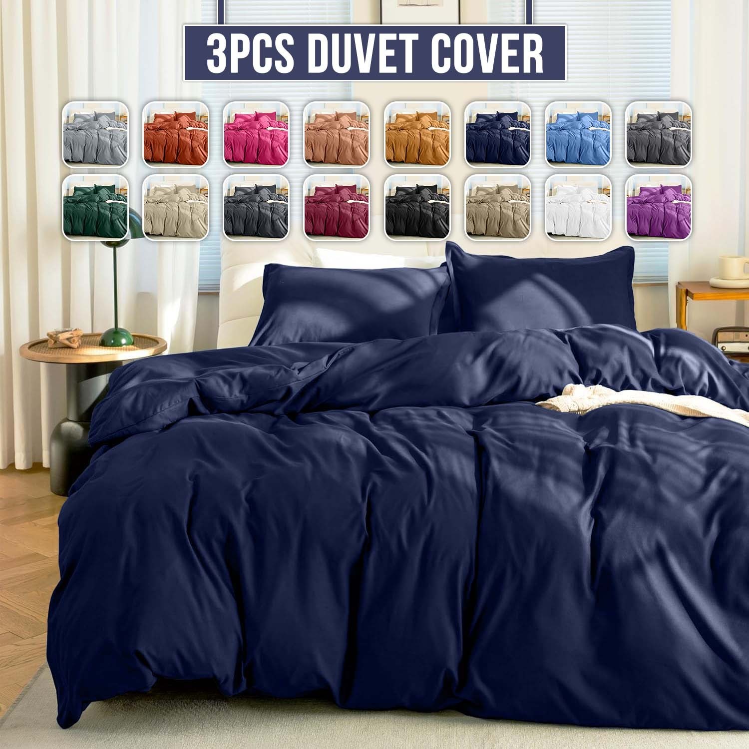 Luxurious Duvet Cover Sets Soft Textured Reversible Quilt Bedding Cover Set King