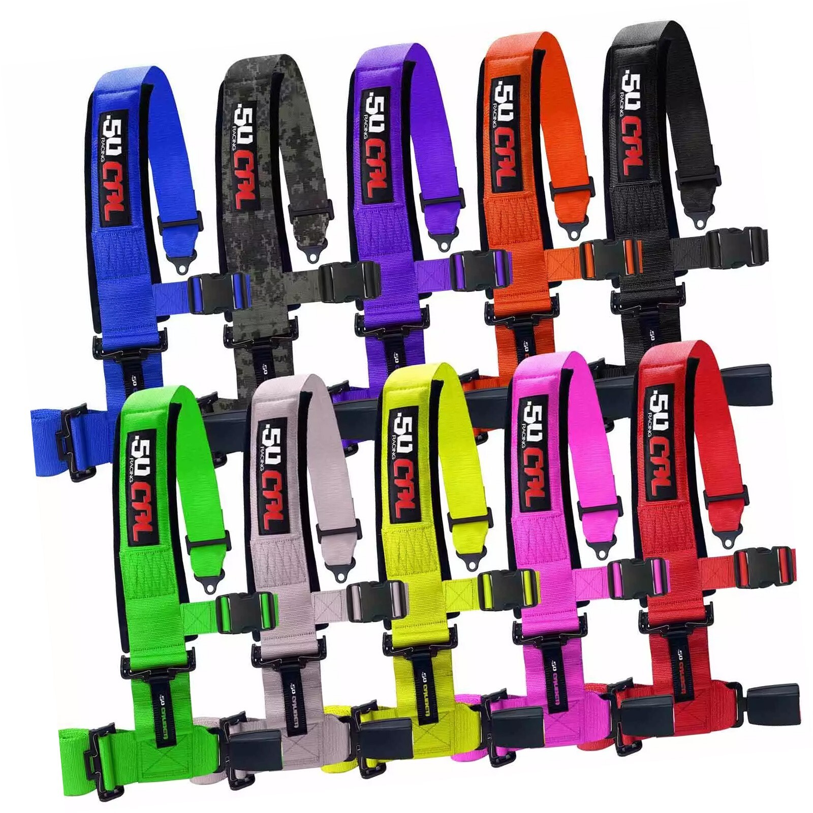 50 Caliber Racing Harness 4- 5-Point 2" 3" quick release seat belt 9 Colors