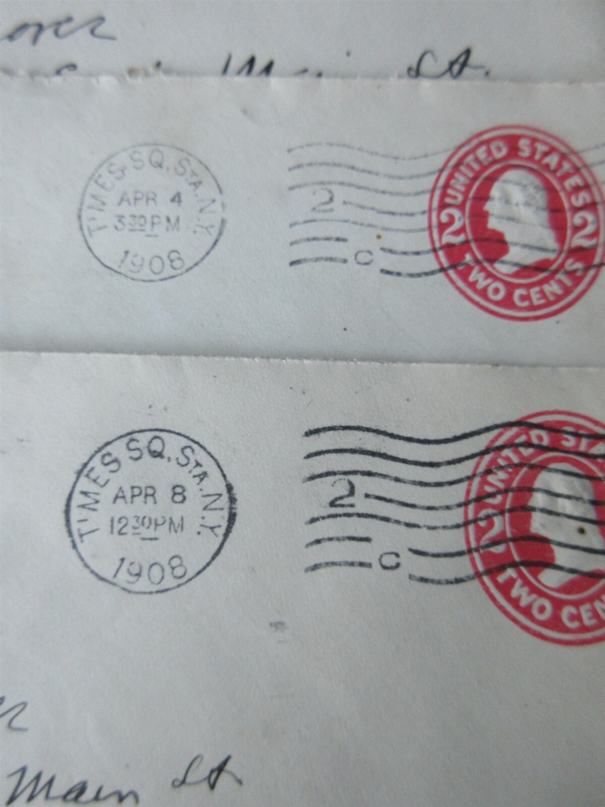 lot 11 envelopes 1907-1908 New York Edison Co. Times Square Station NY 2 cent