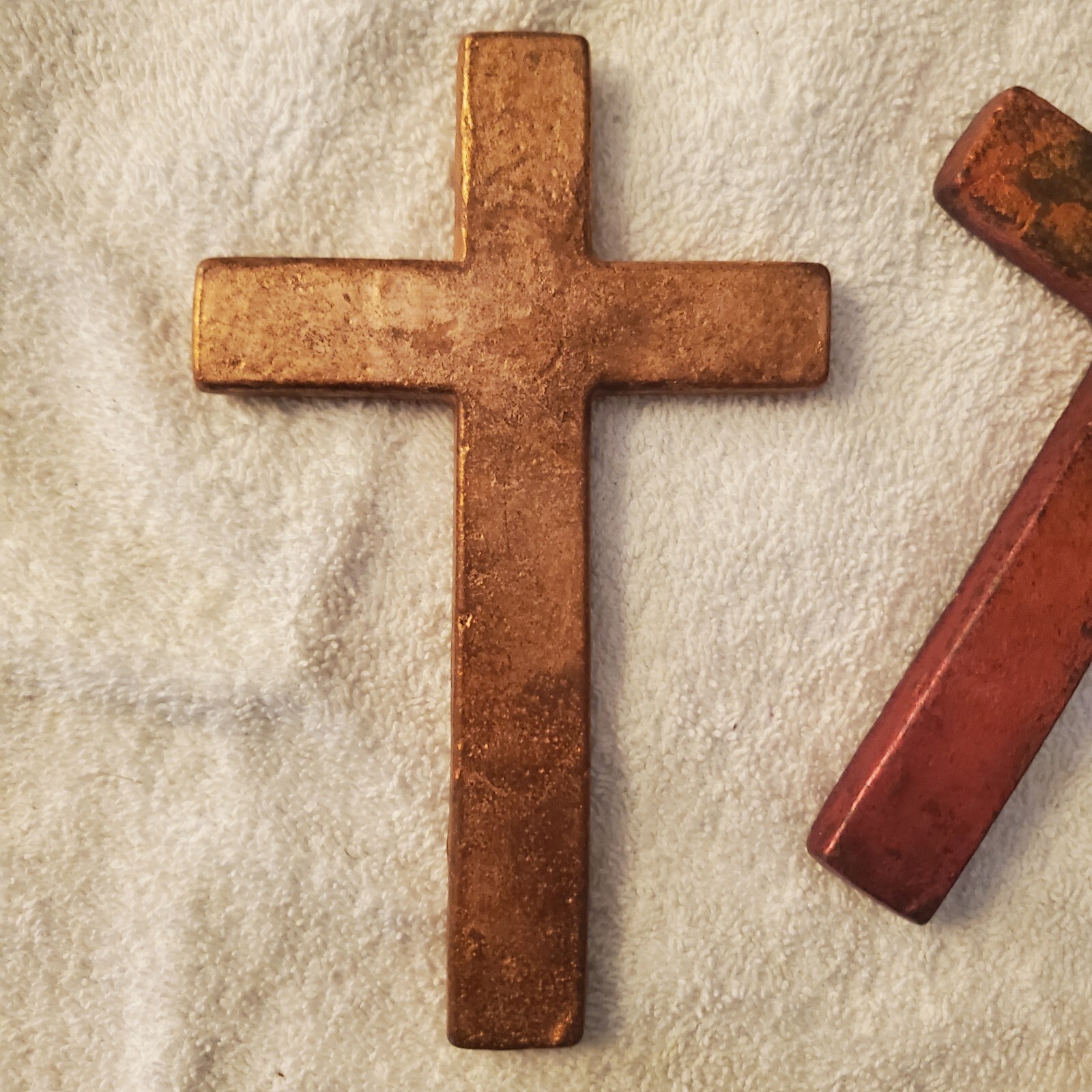 3 Vintage Copper Ingot Smelter Cross's 1940s-50s