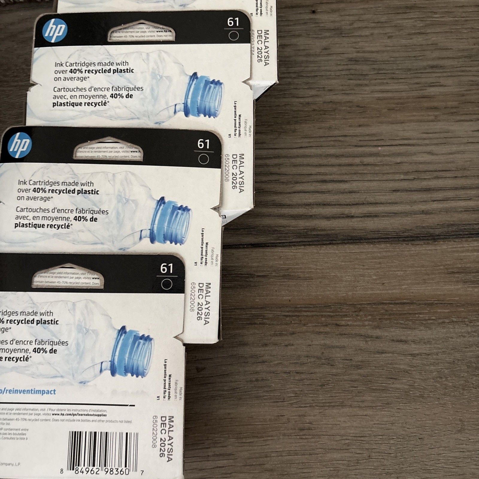 2x NEW /HP BLACK 61 / GENUINE OEM INK TONER / Exp: Sept 2027+ FREE SHIP