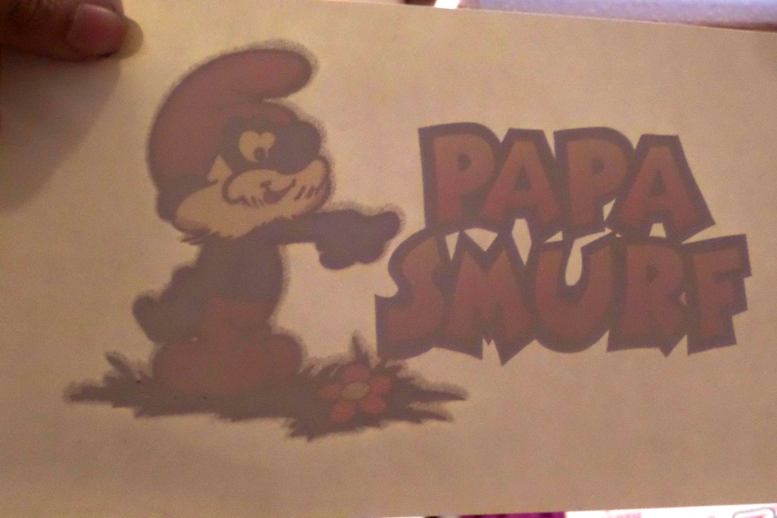 VINTAGE PAPA SMURF GLITTER SHIRT HEAT PRESS / IRON ON TRANSFER SHEET