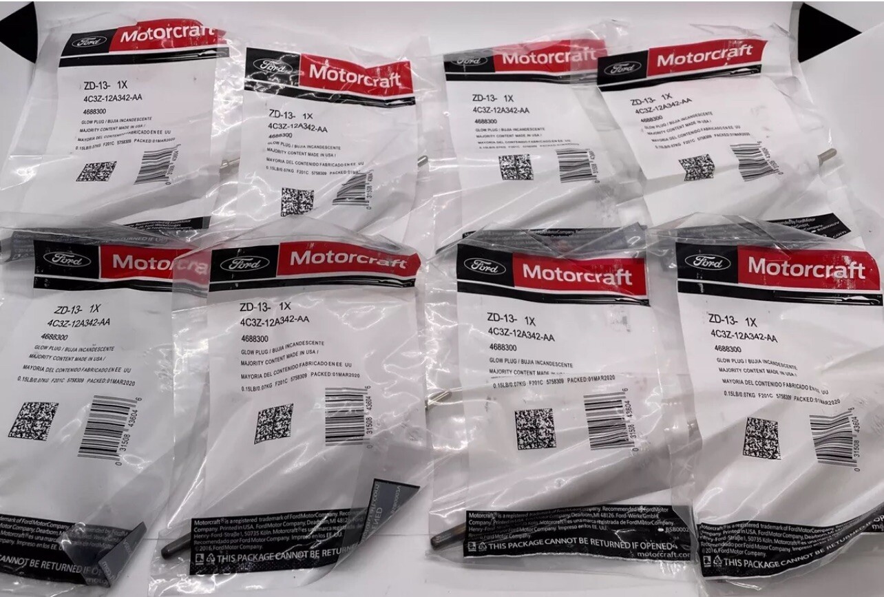 Set of 8 OEM ZD-13 Motorcraft Glow Plugs for 6.0L 2004-07 Ford Powerstroke