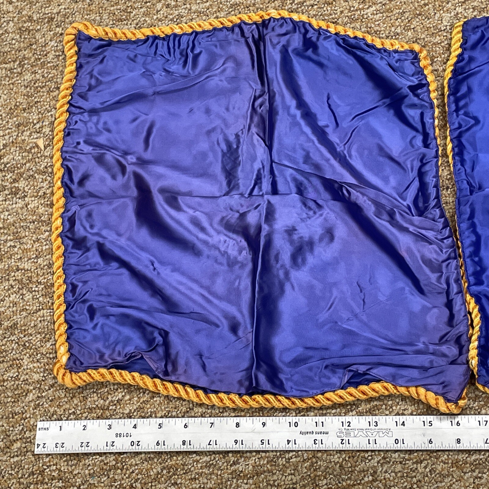 Vtg Authentic Seabees Banner - Hawaii Theater Made Pillow Cases Set Rare WWII