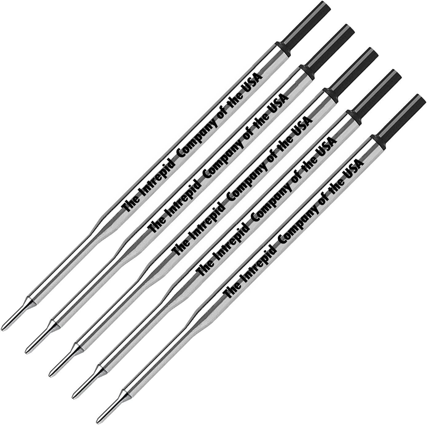 Genuine Black Intrepid Medium point Refills for PhD Papermate Lubriglide Aspire.
