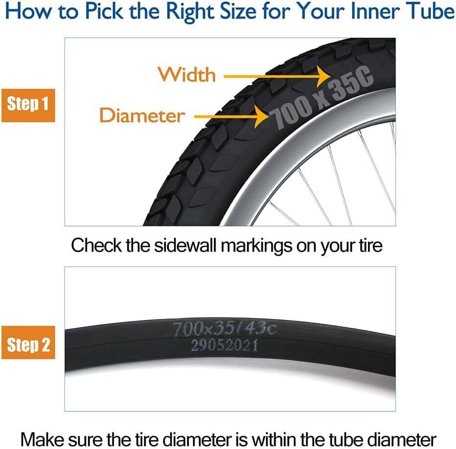 2PCS 700X35/38C HYBRID BIKE INNER TUBE ROAD TOURING 48MM SCHRADER VALVE