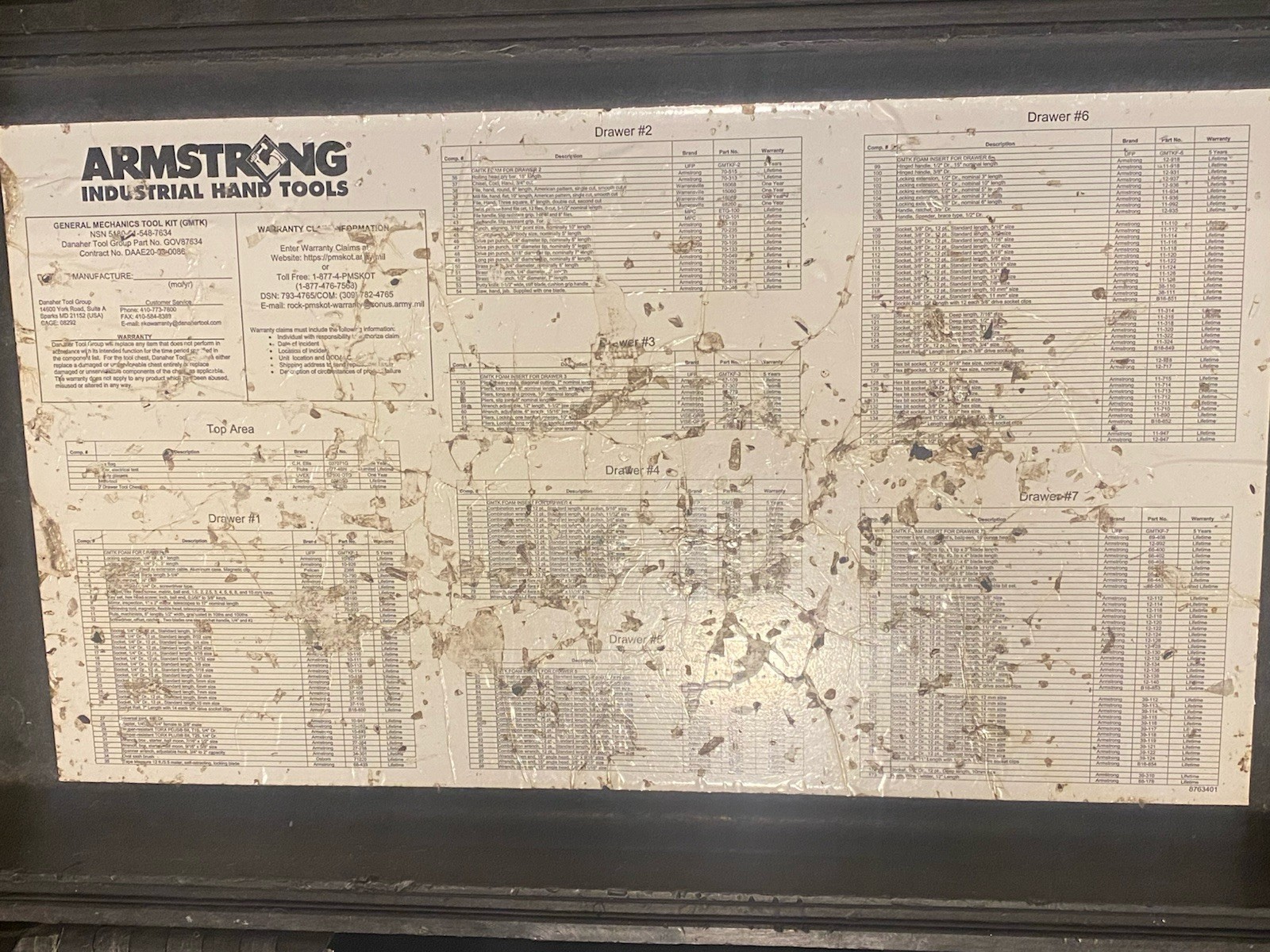 COMPLETE ARMSTRONG US ARMY GENERAL MECHANICSTOOL KIT 7 DRAWERS PELICAN 450 CASE