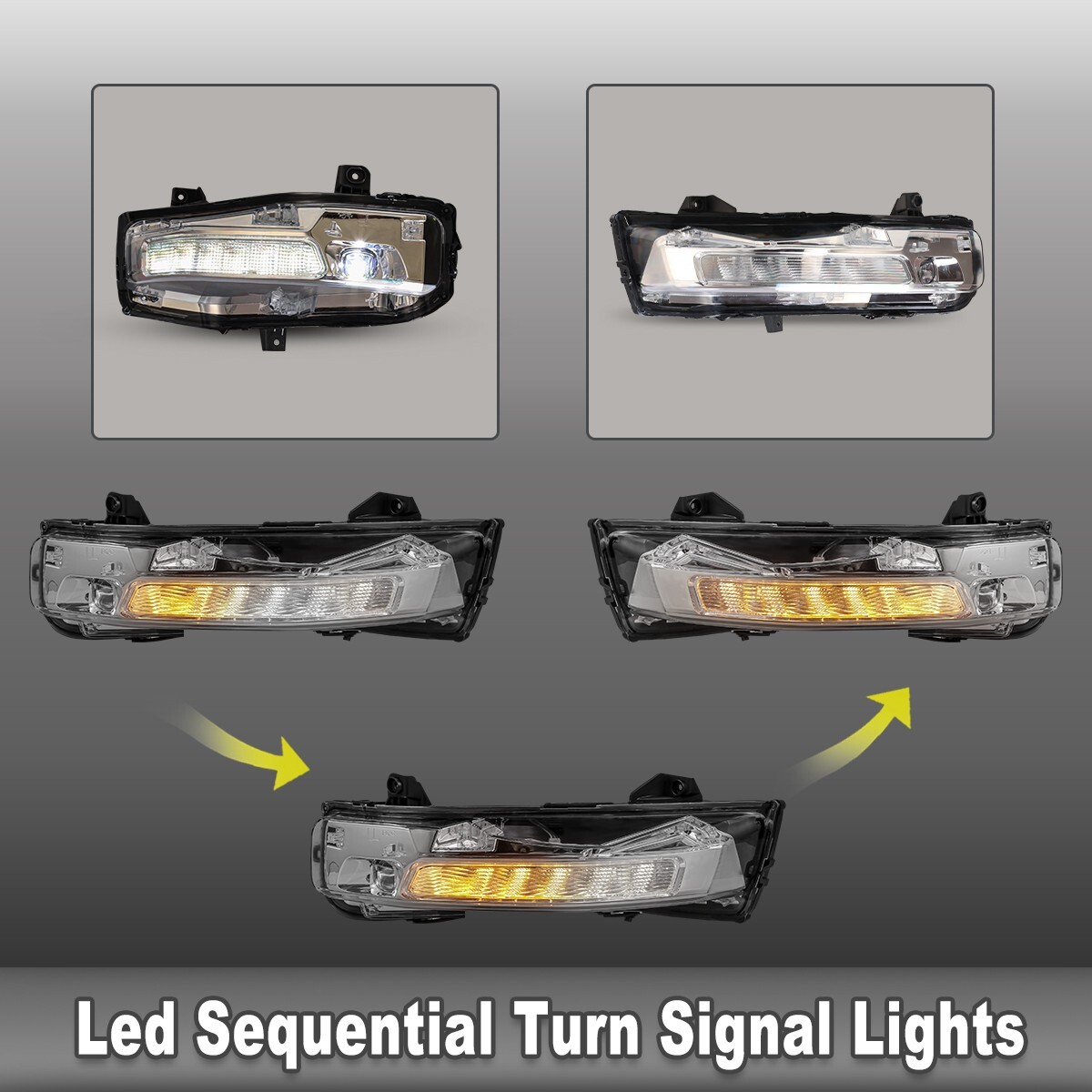 PAIRS Fog Lights For 2018-2022 Ford Mustang LED DRL 18-22 Sequential Turn Signal