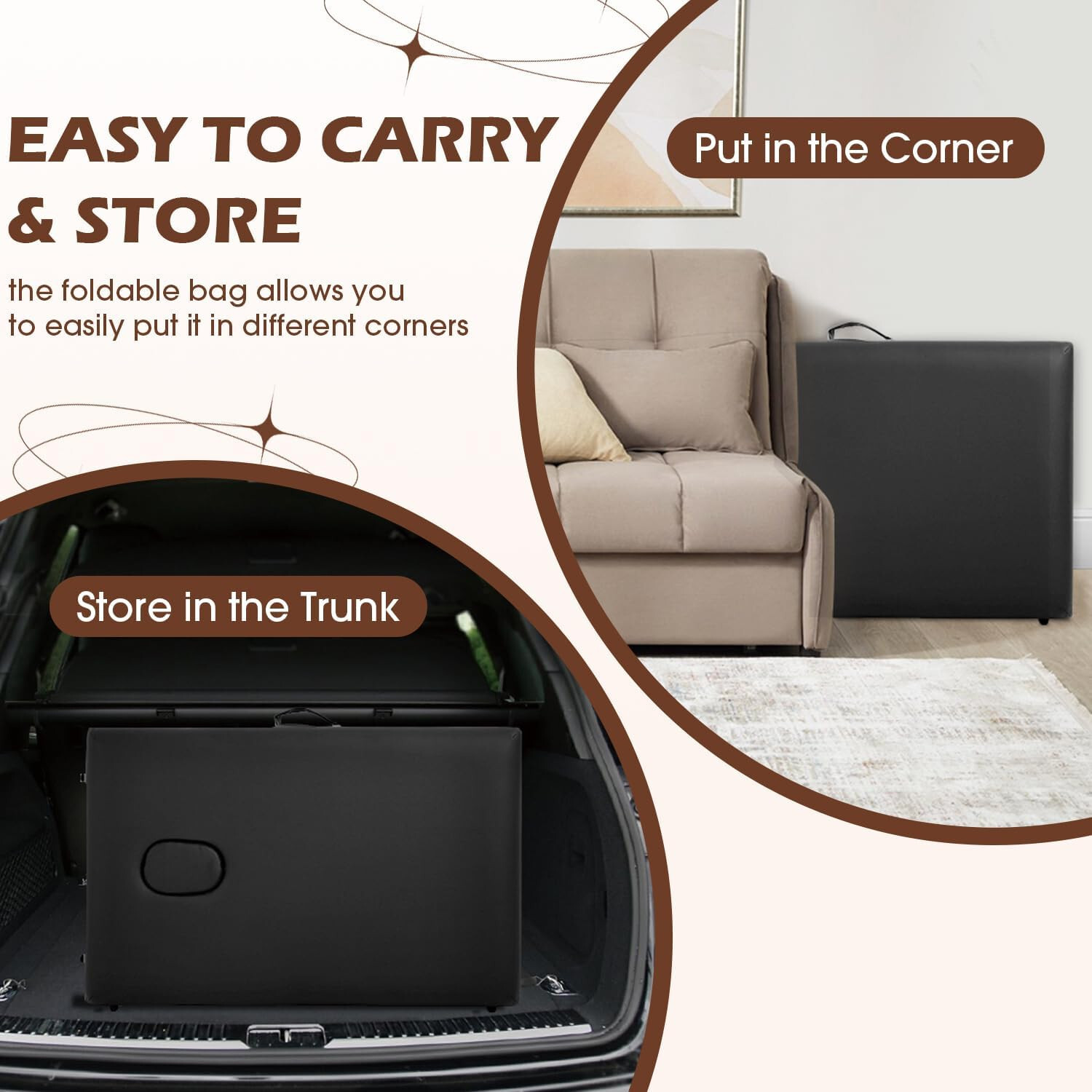 Massage Table Massage Bed 3 Fold Portable Massage Table 73" L x 32" W Spa Bed