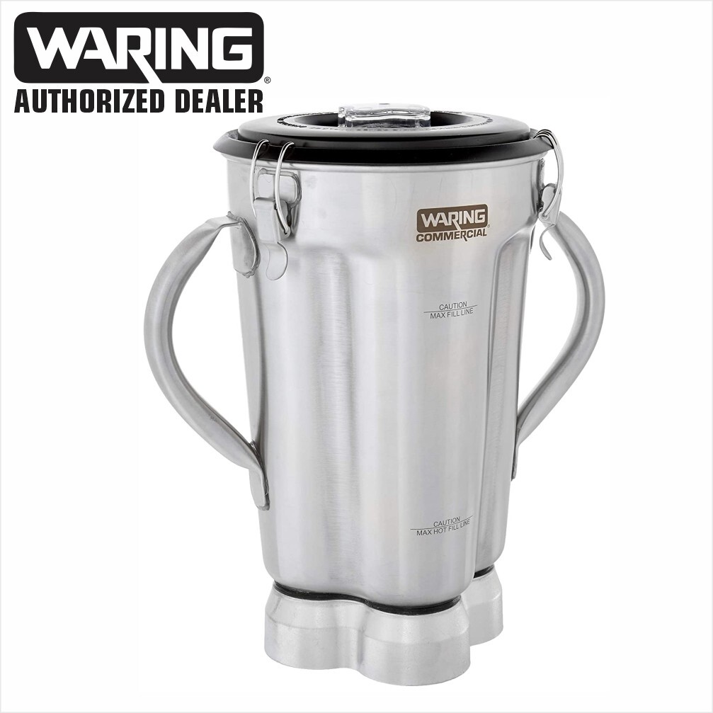 Waring CAC72 Stainless Steel 2-Handle Container w/ Blade and Lid 1gal Genuine