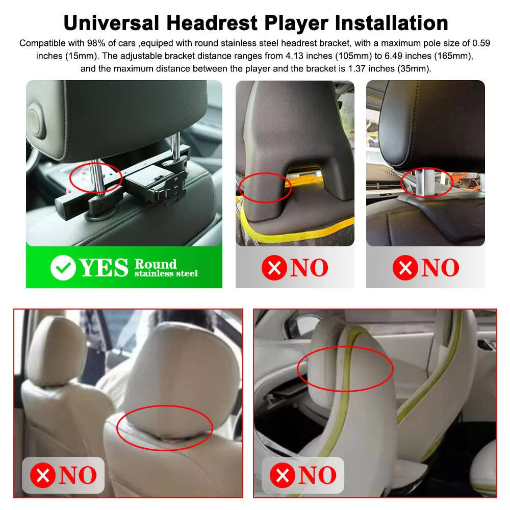 13.5in Touch Screen Car Headrest Video Player Android 14 WIFI Bluetooth FM USB