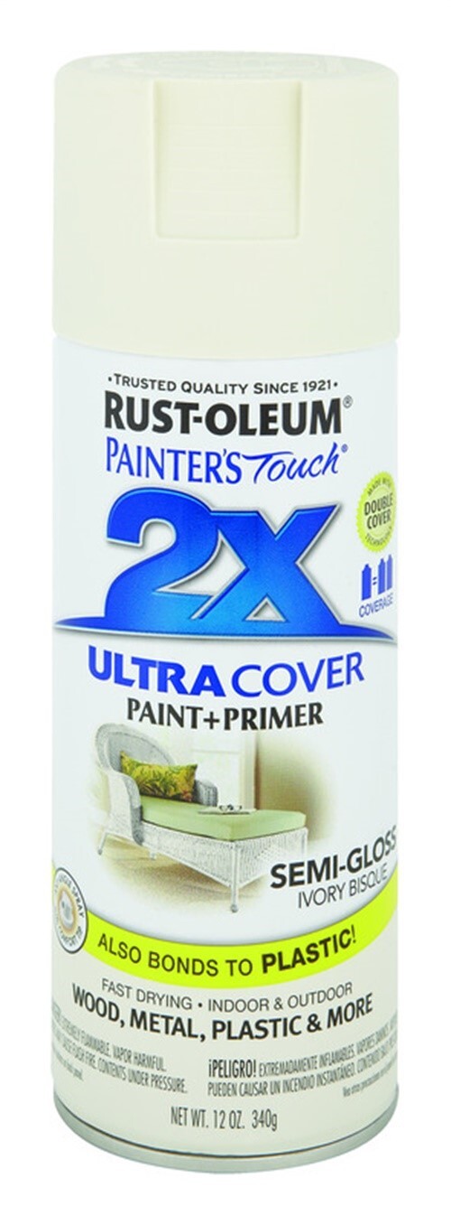Rust-Oleum 249860 Semi-Gloss Ivory Bisque Acrylic Spray Paint 12 oz. (Pack of 6)