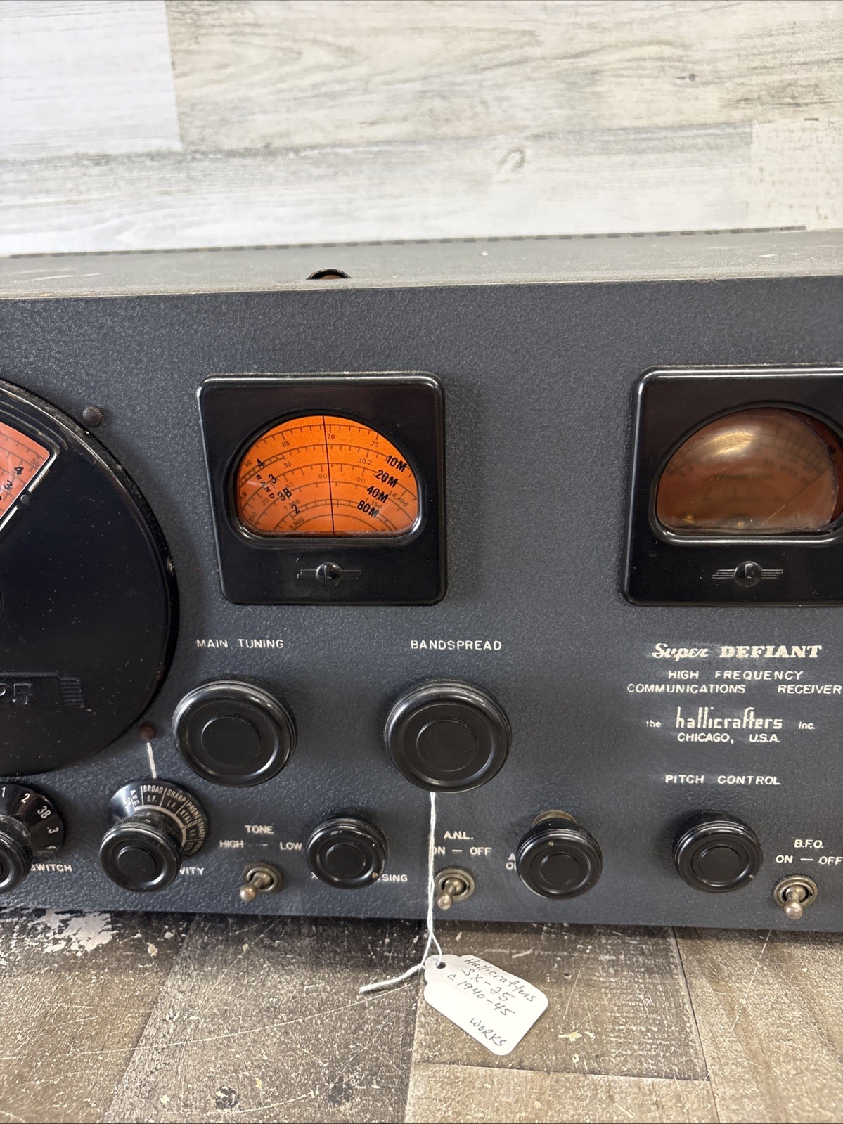 Hallicrafters SX-25 Super Defiant HF Communications Tube Receiver Works