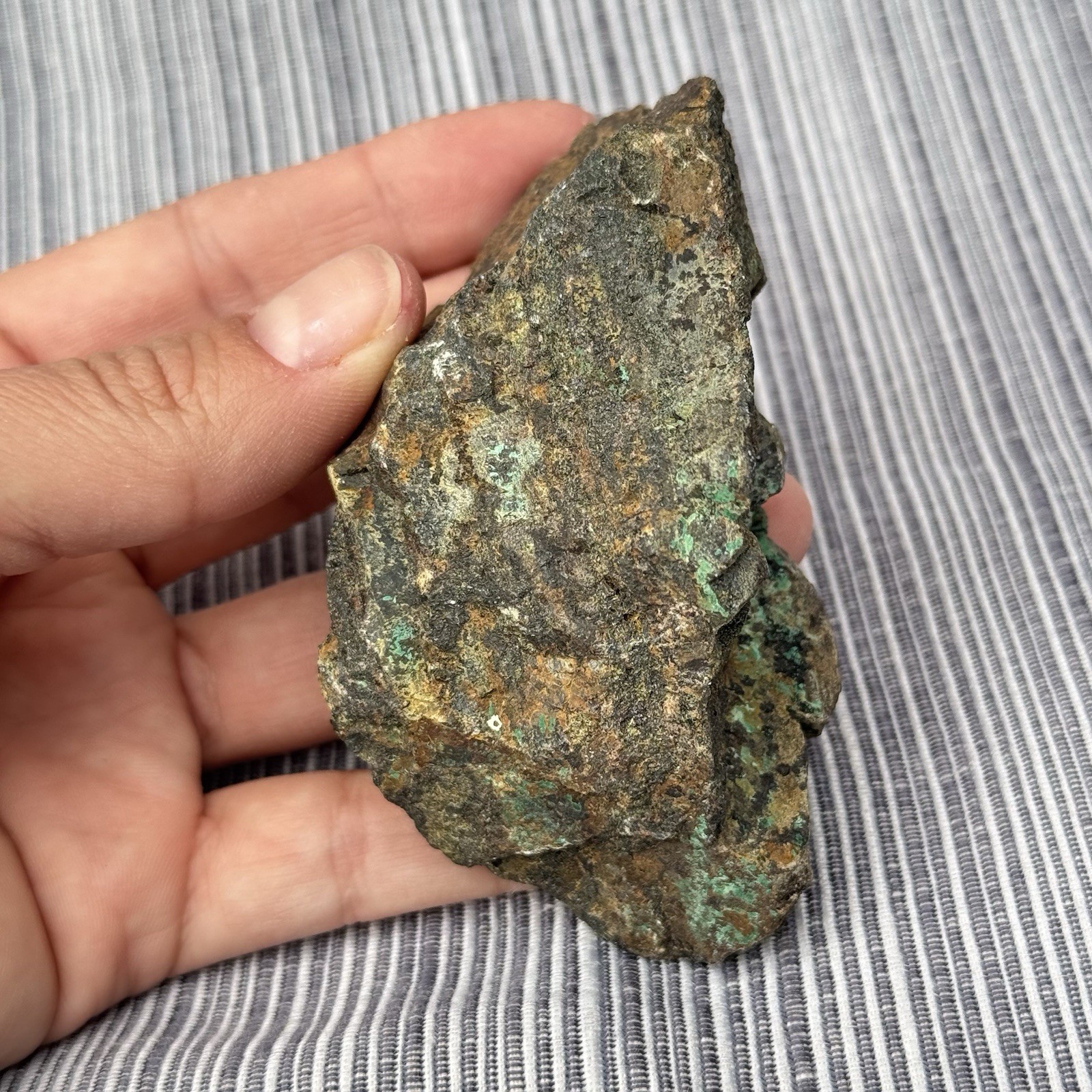 9oz Chalcopyrite w/ Green Chrysocolla Copper Ore Rough Rock Specimen Texas