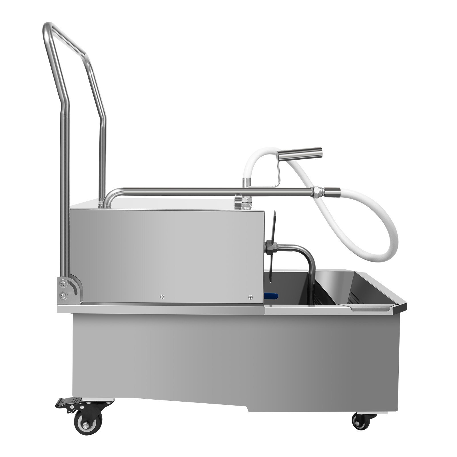 550W Mobile Deep Fryer Filter 55L Commercial Frying Oil Filter System Machine