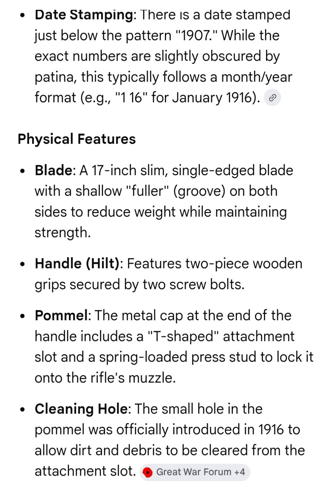 Rare Antique Brittish 1907 Wilkinson Sword Co Bayonet SMLE NO1 MK11 GR DOM 1910