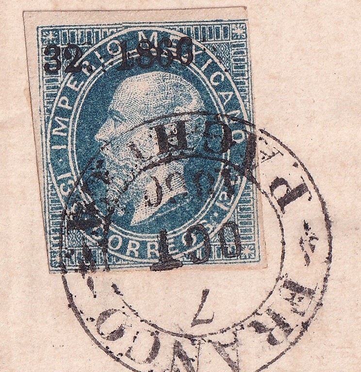 udq04 Mexico 1866 Maximilian Pachuca 32-1866 Front Pachuca to Mexico