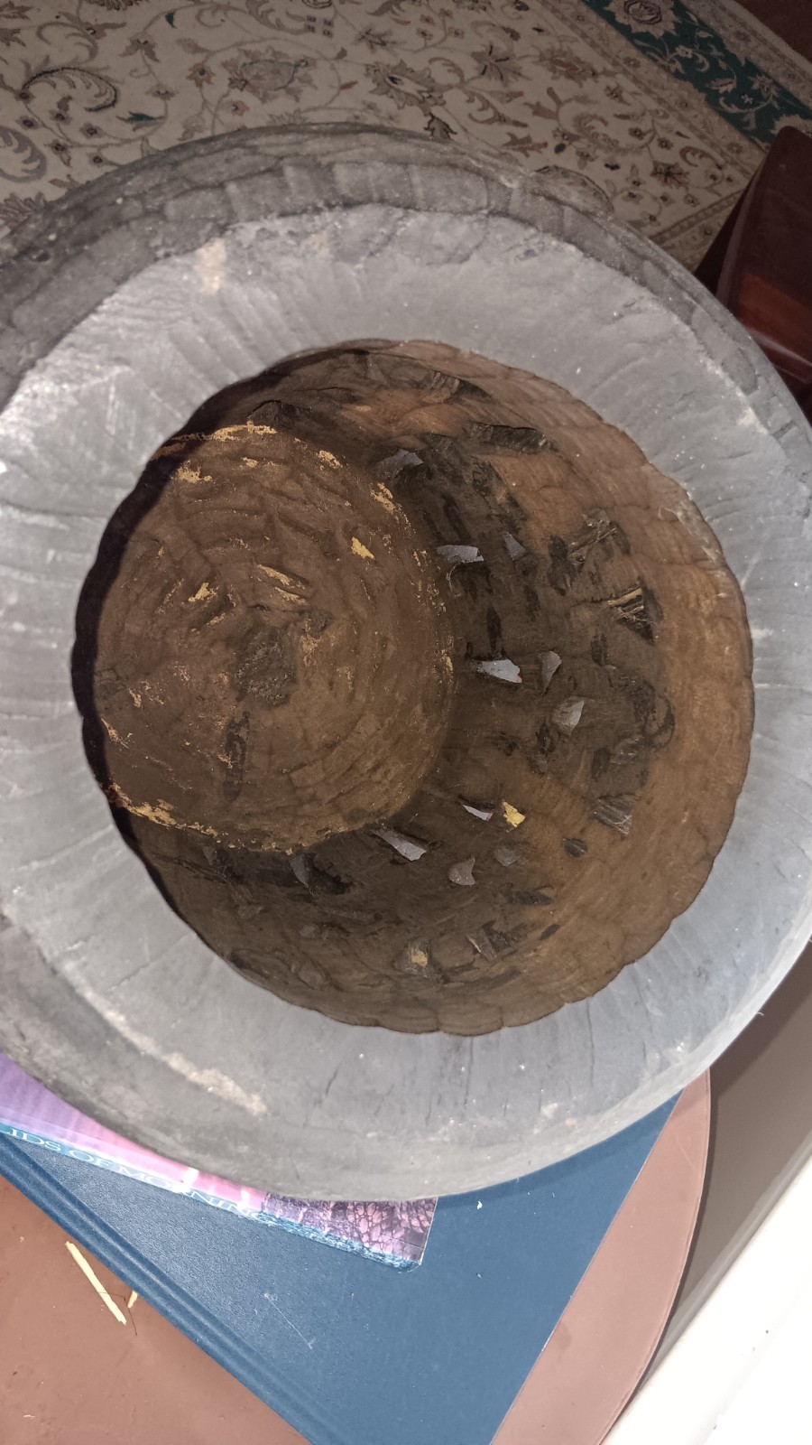 African Hand Carved Hollow Relief Footstool...Unique Piece of African Decor!